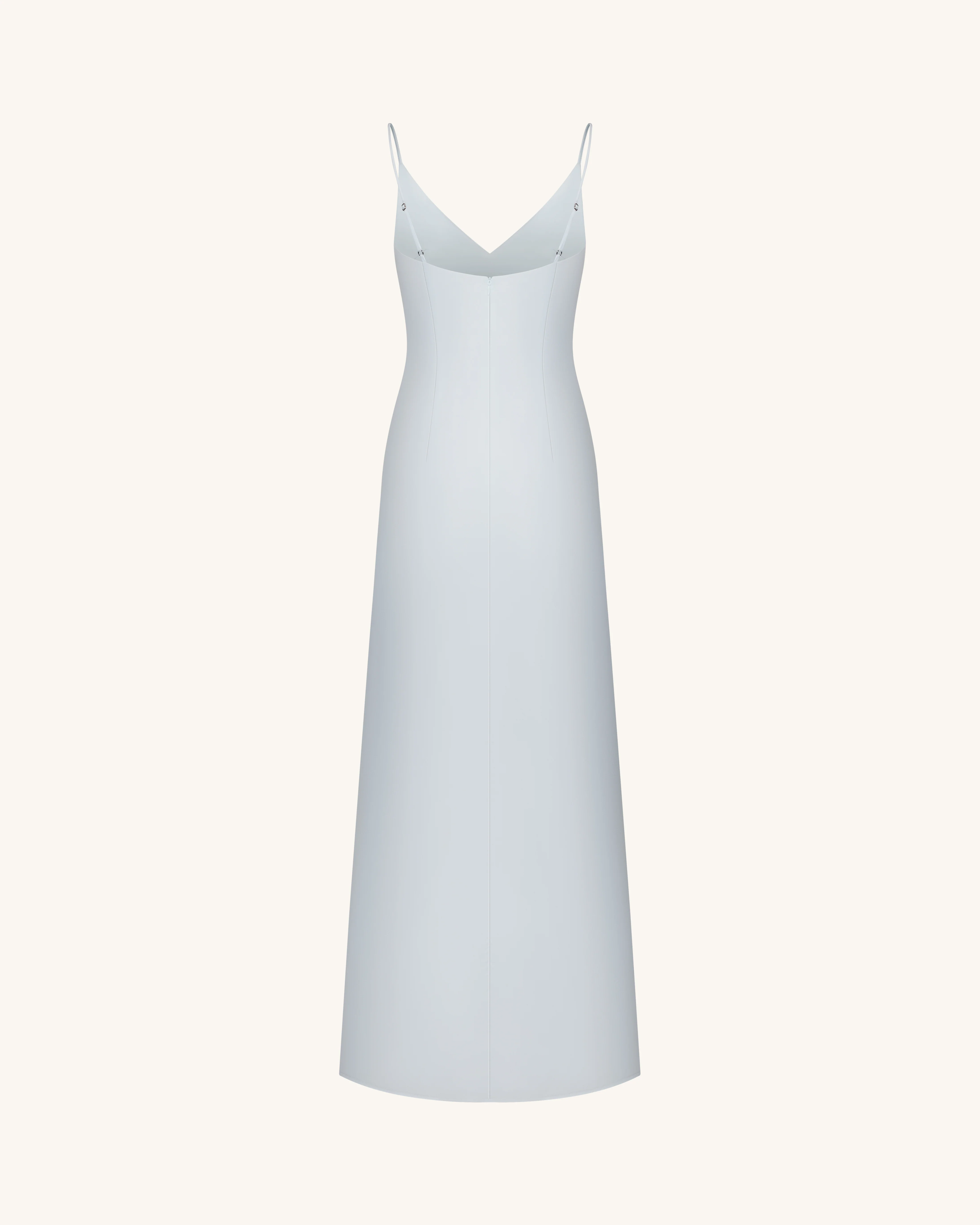 Iris Motif Satin Slip Gown - Light Blue - FASHION NOB