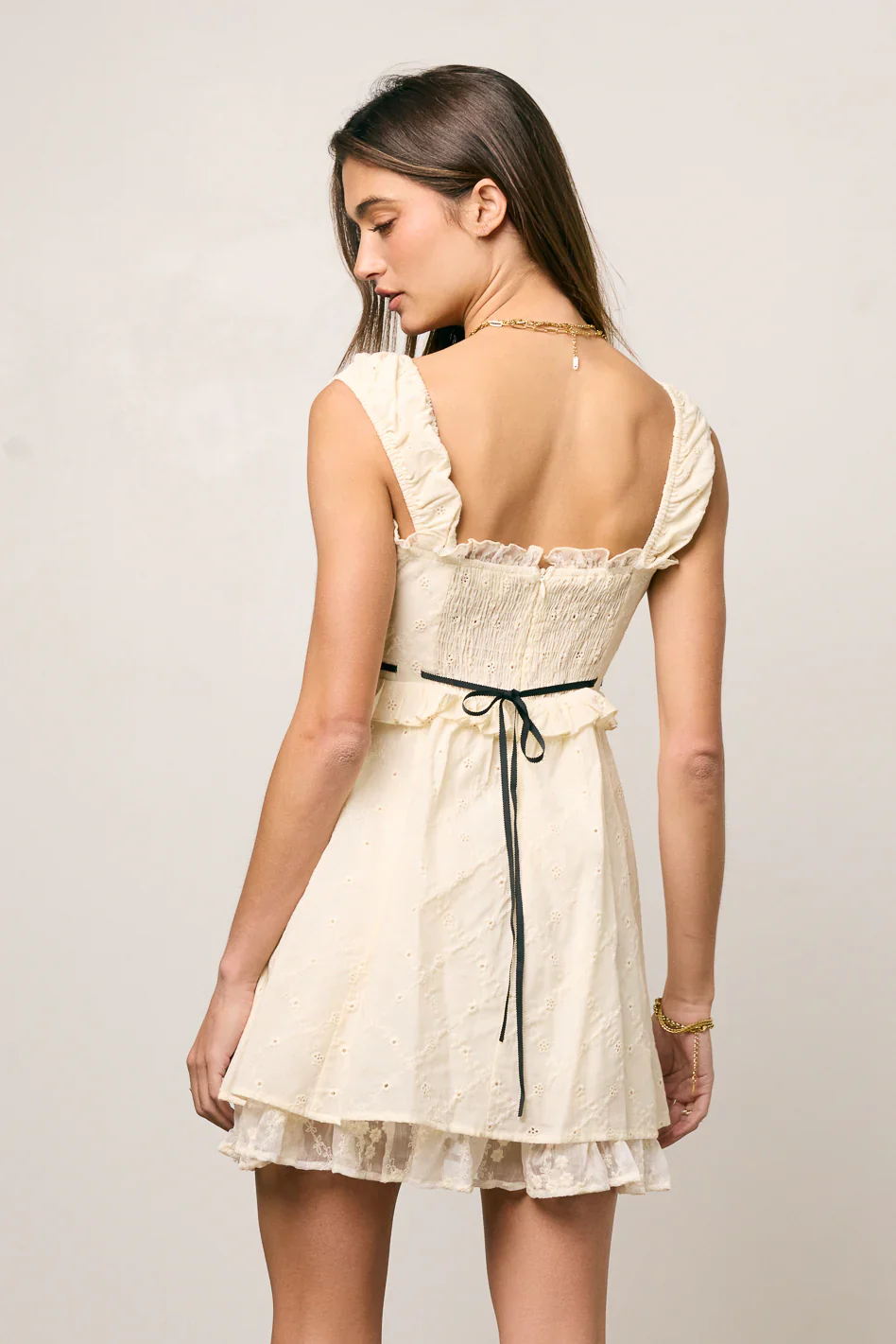 Teddie Embroidered Mini Dress