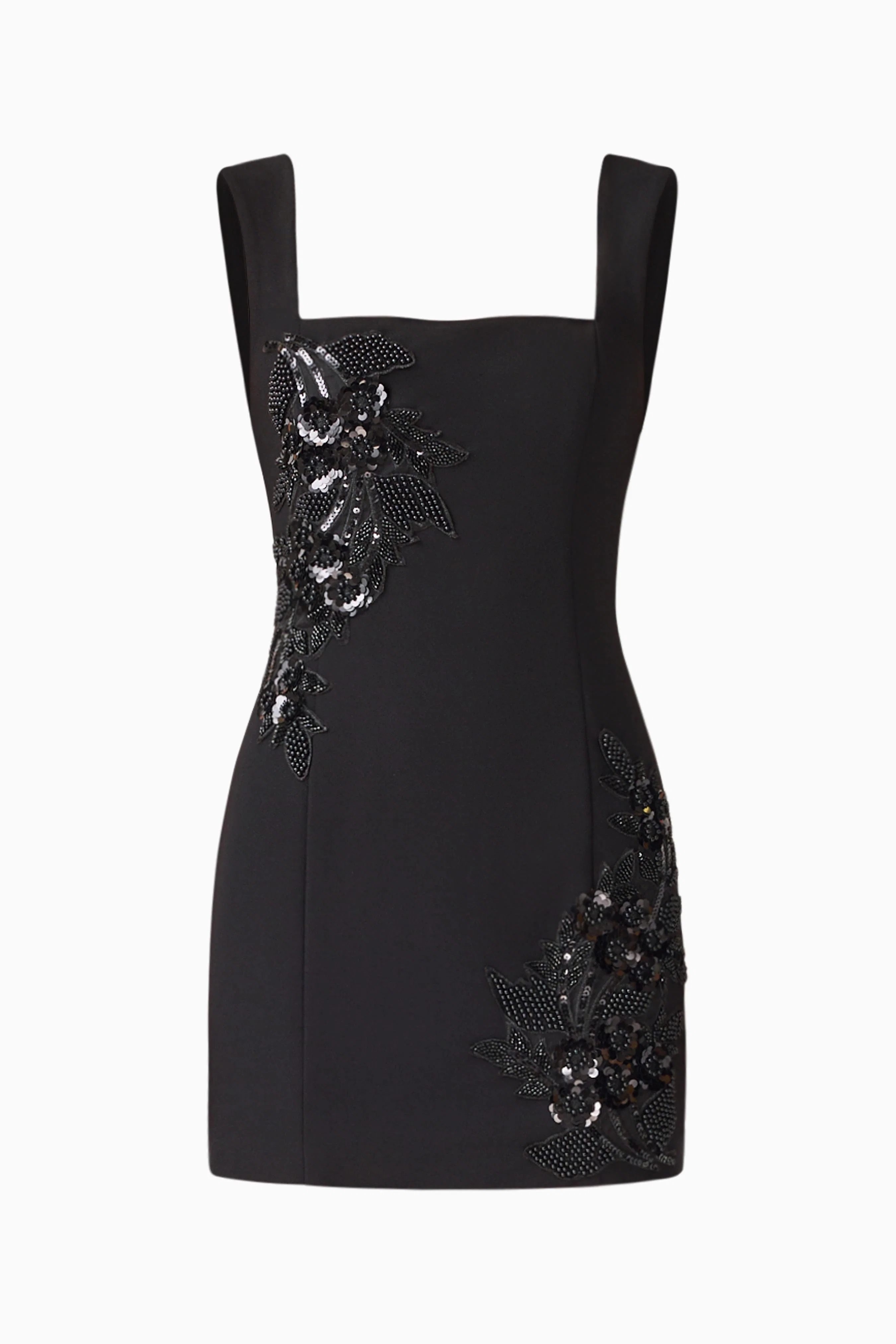 Odelia Beaded Mini Dress in Black