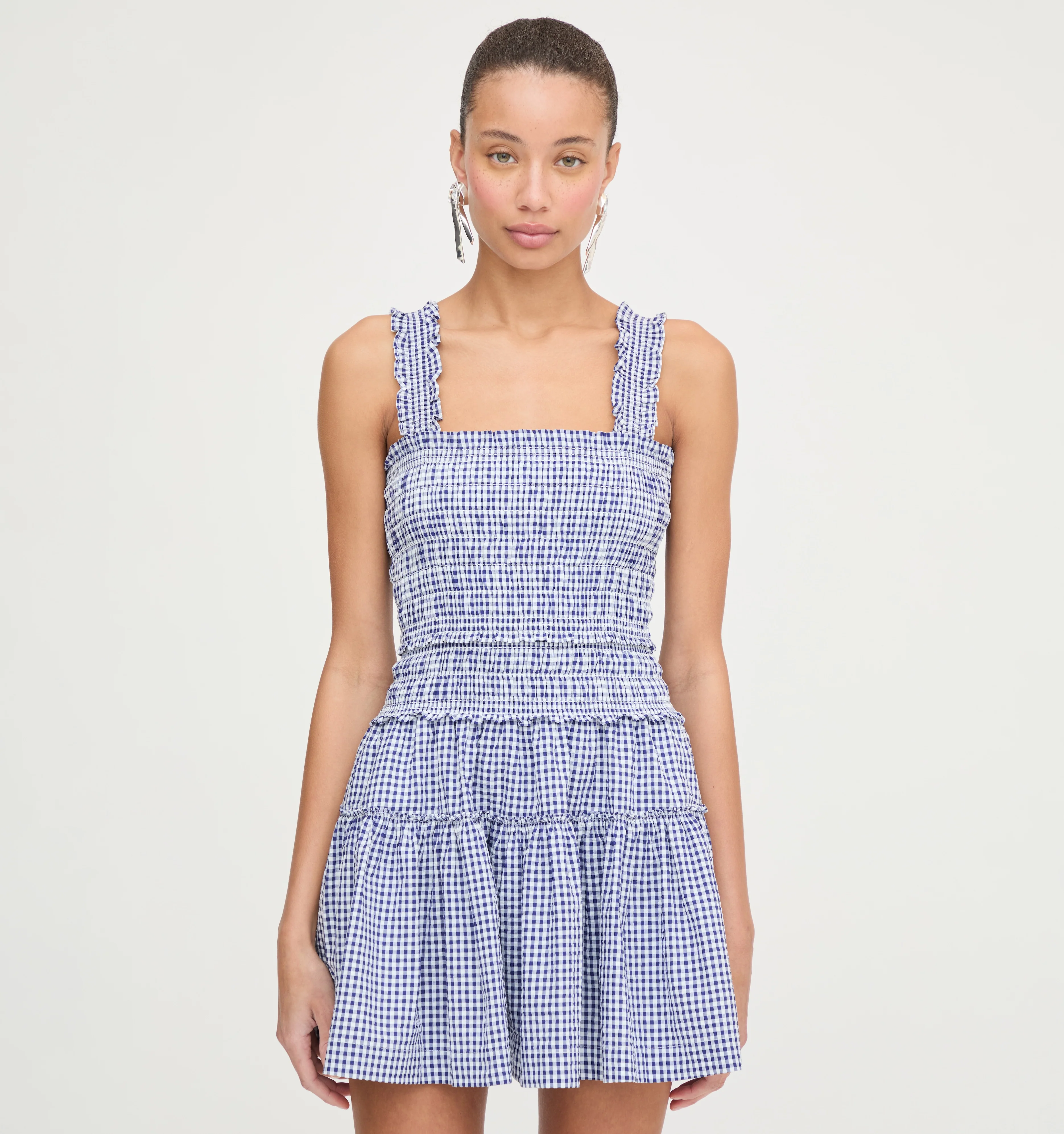 The Azalea Mini Nap Dress - Navy Gingham