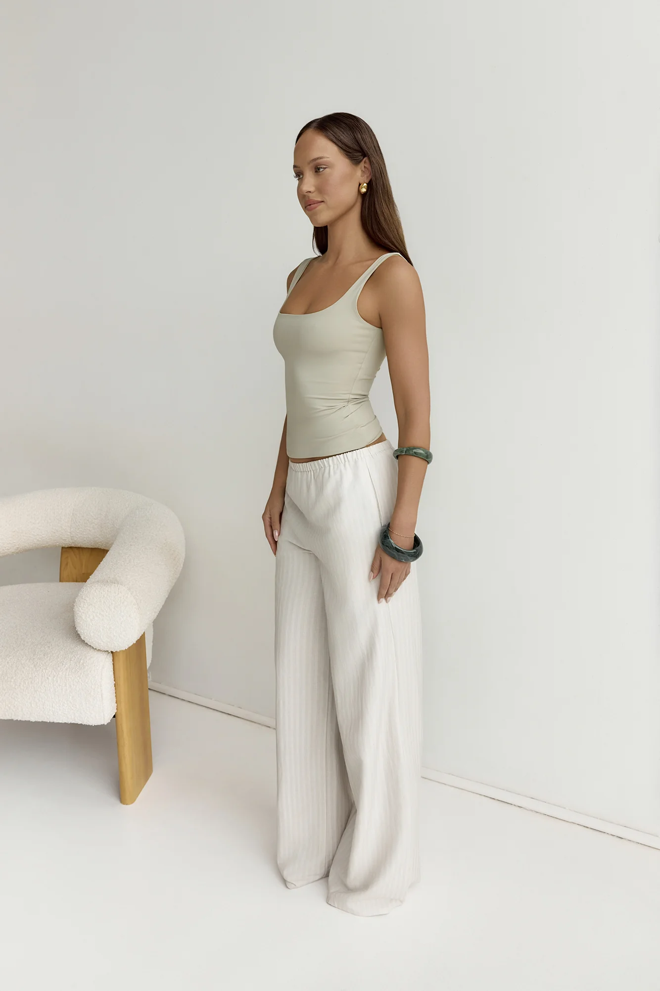 BASE Everyday Staple Singlet Top Sage