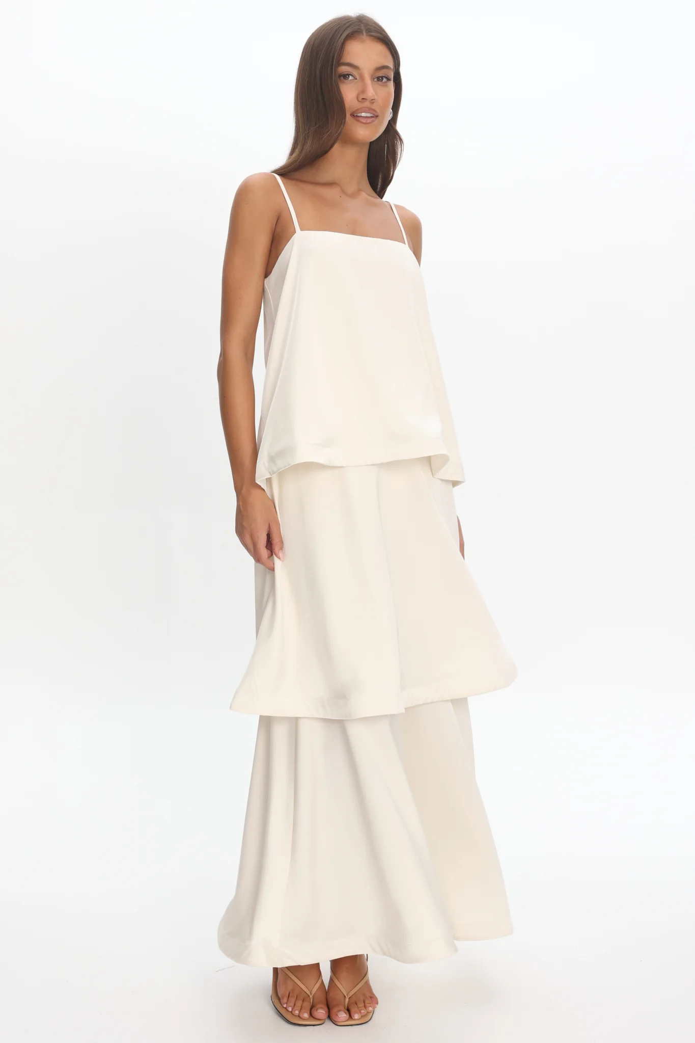 Morning Ray Layered Maxi Dress Ivory