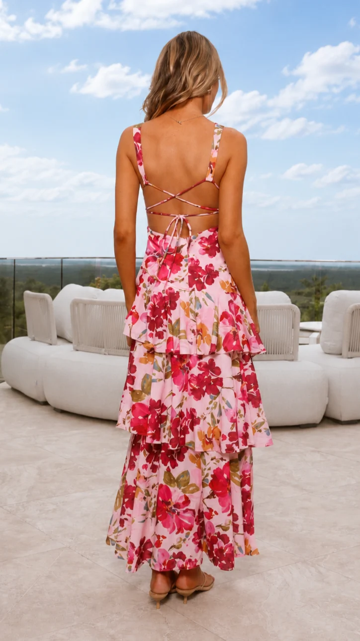 Stasie Maxi Dress - Pink Floral