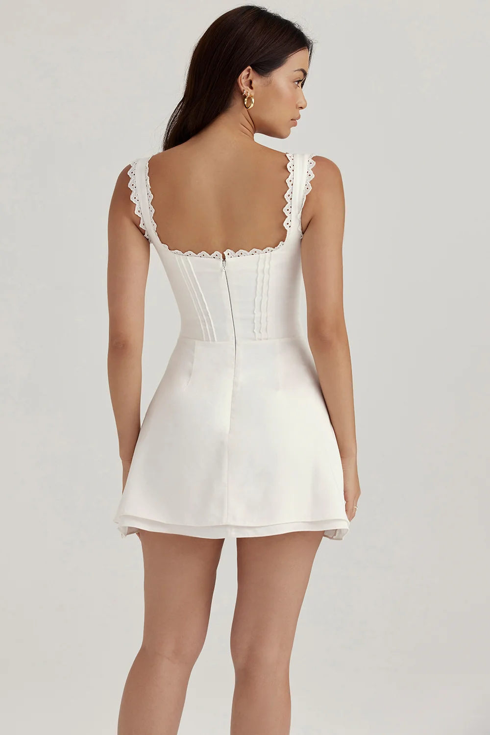 white pin tuck mini dress - luluinthesky