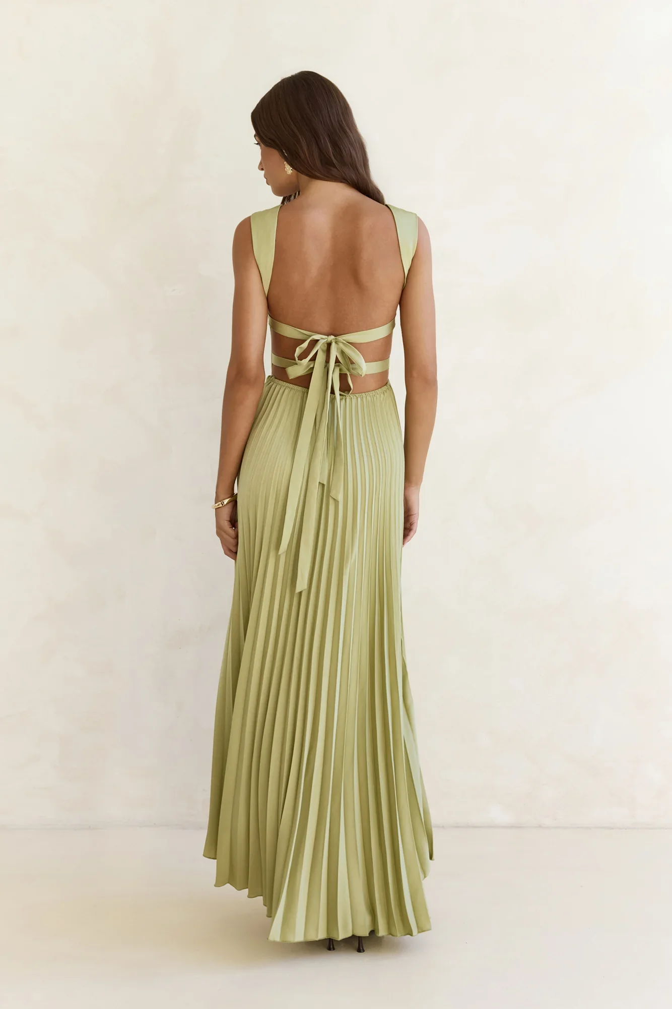 Song Of The Sky Plisse Maxi Dress Green