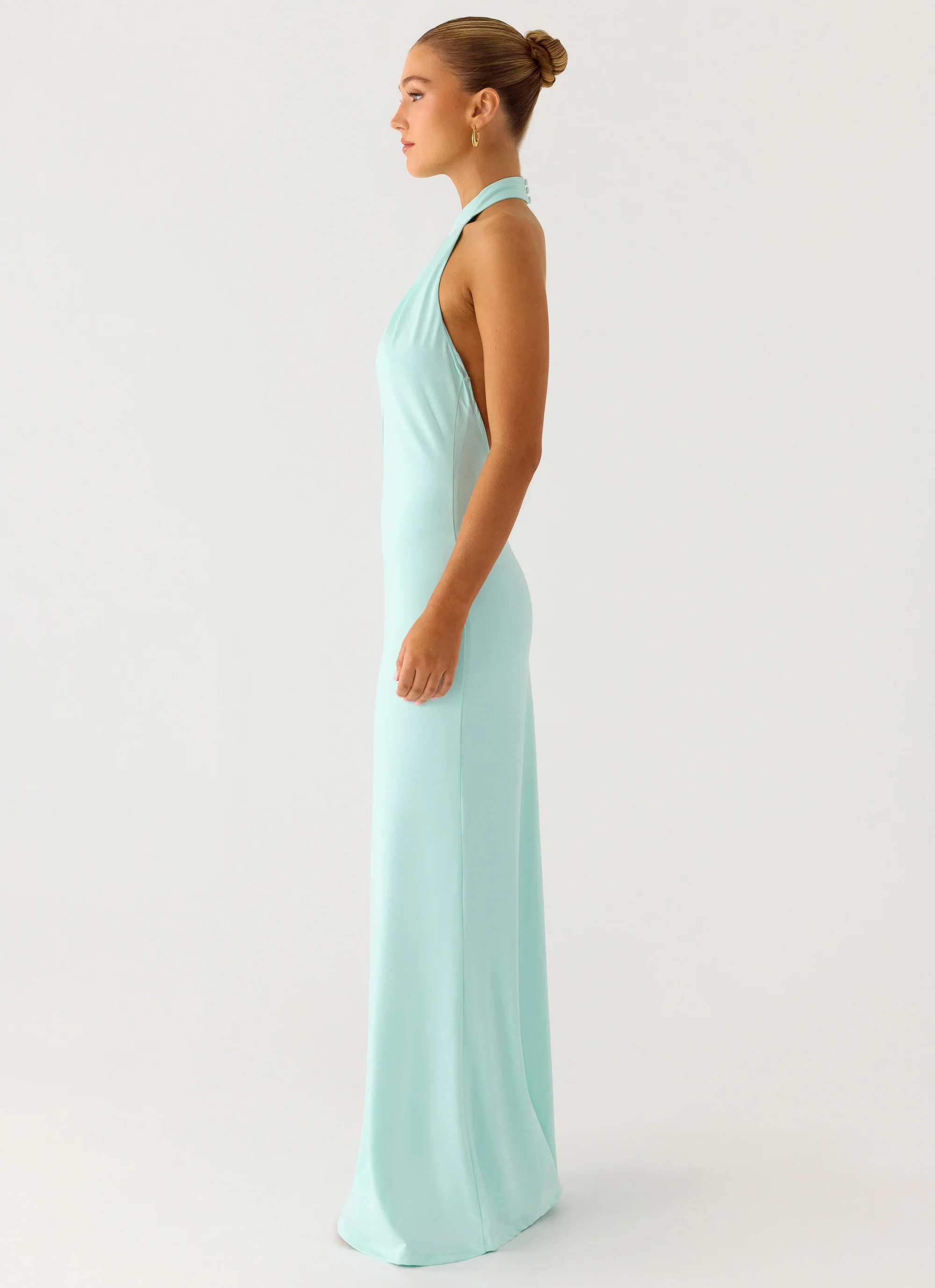Mougleta Backless Maxi Dress - Aqua - luluinthesky