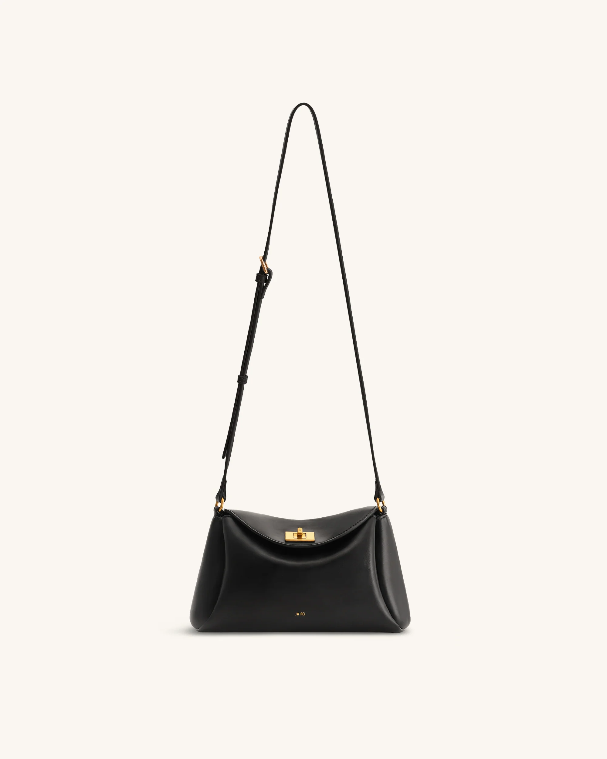 Greta Twist-Lock Crossbody Bag - Black