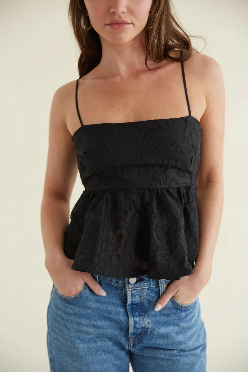 Lilly Floral Peplum Crop Top - luluinthesky