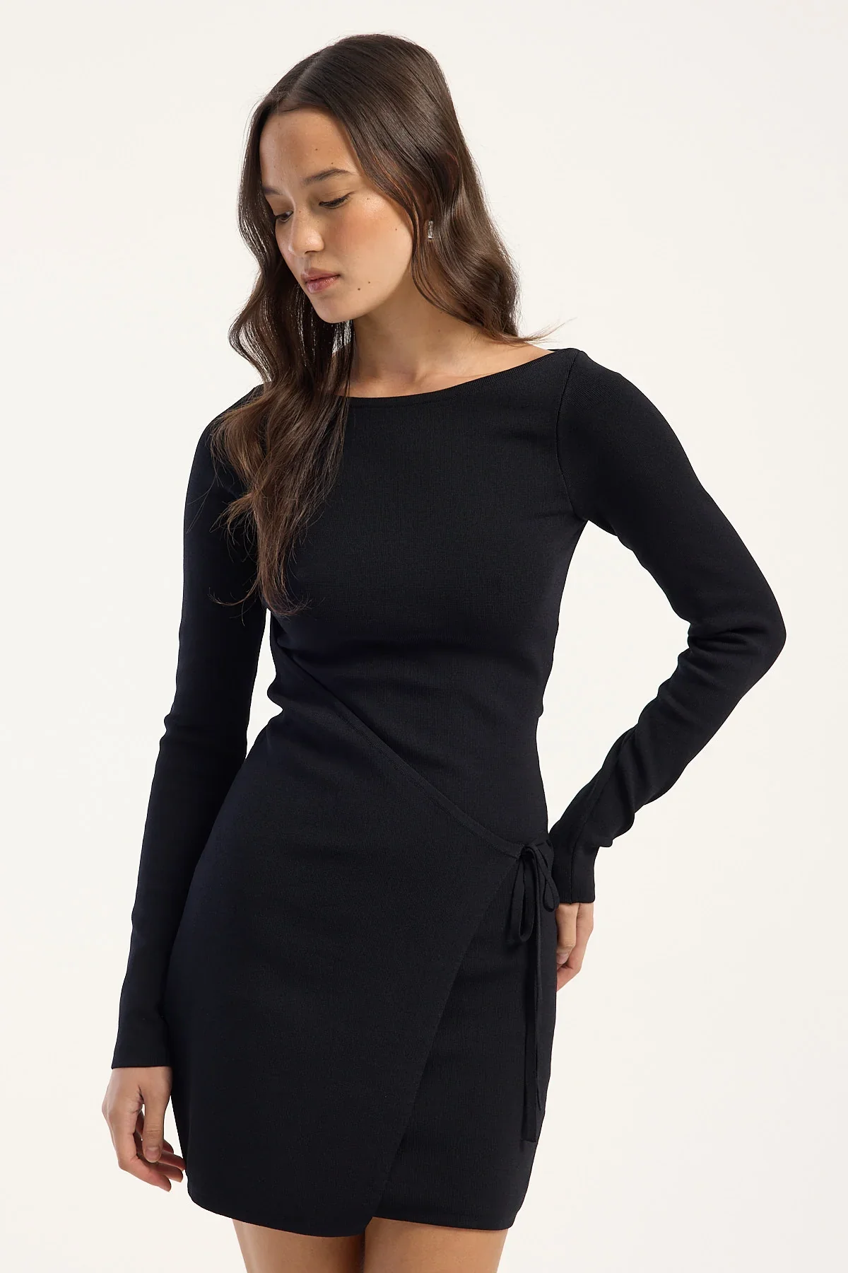 Perfect Stranger Miya Knit Mini Dress Black