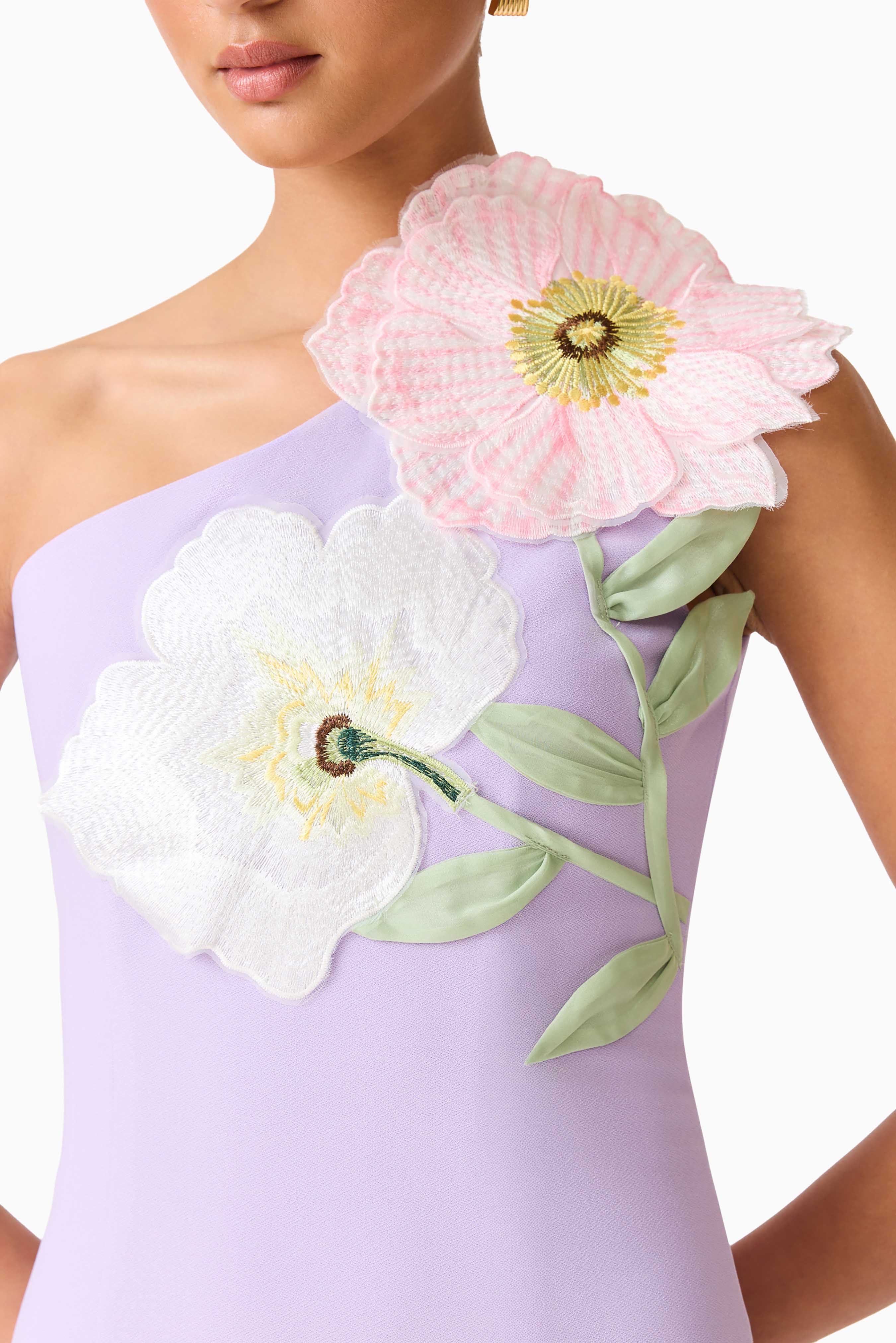 Hope One Shoulder Mini Dress in Purple