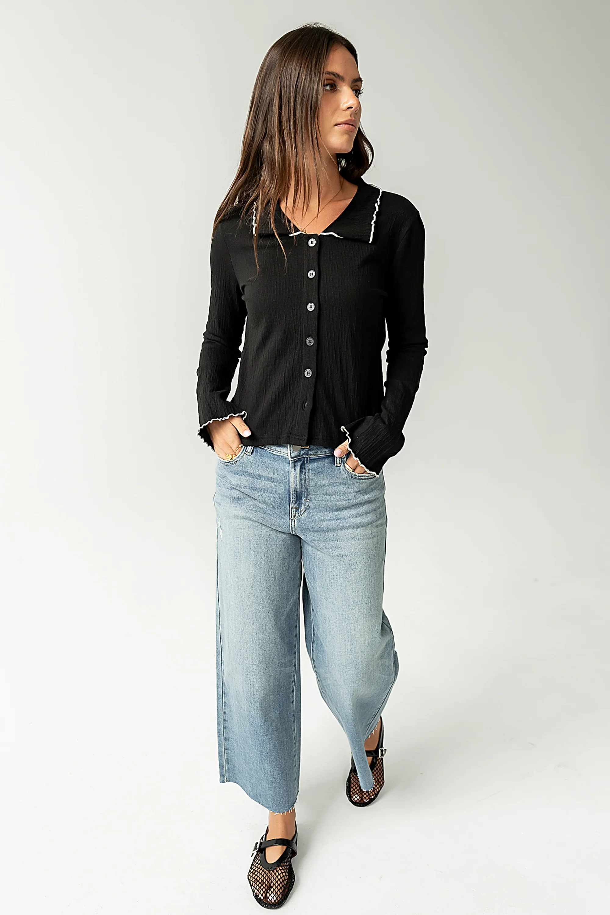 Jazmine Contrast Top in Black