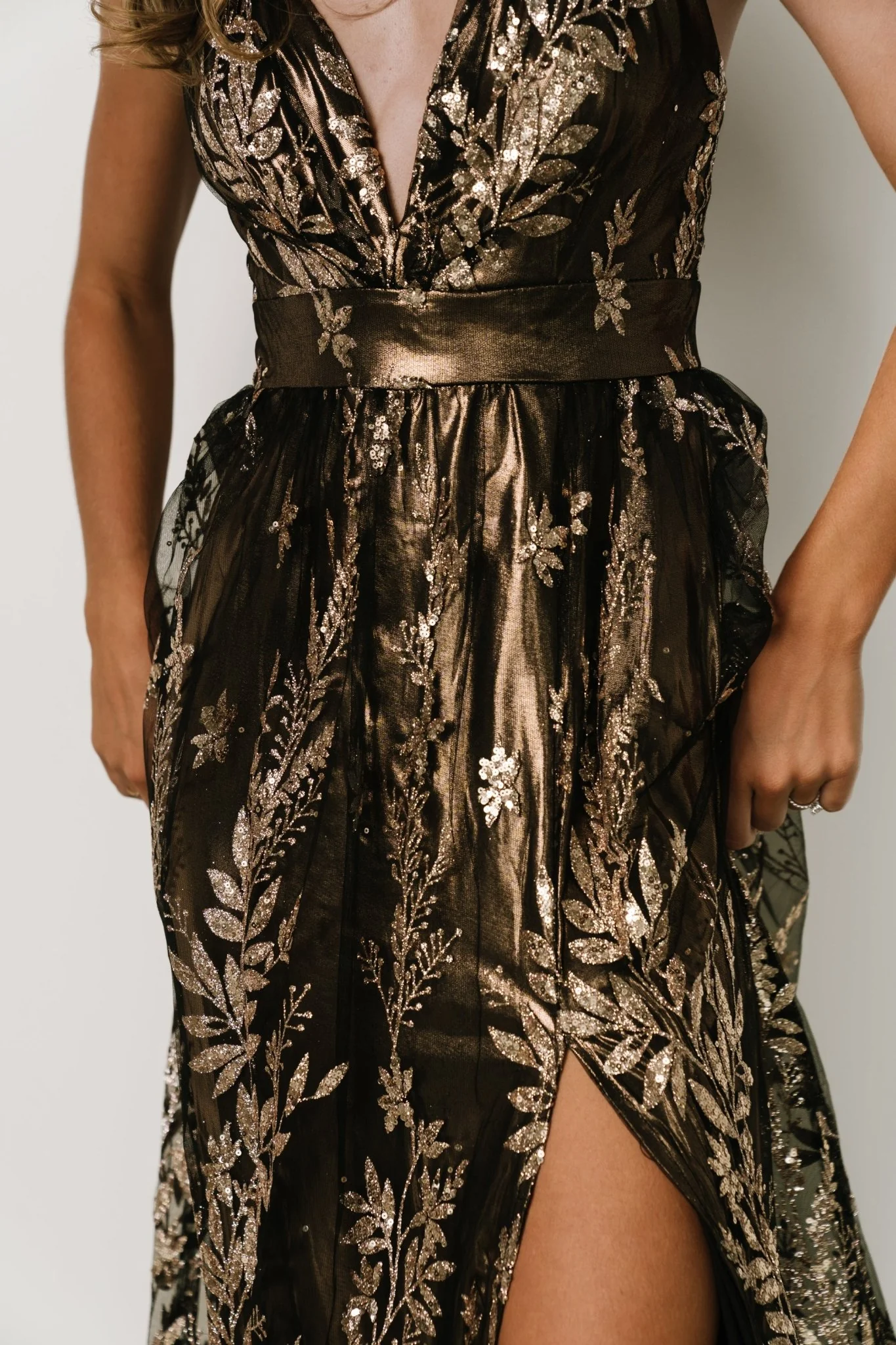 Eirena Sparkle Gown | Bronze + Gold - luluinthesky