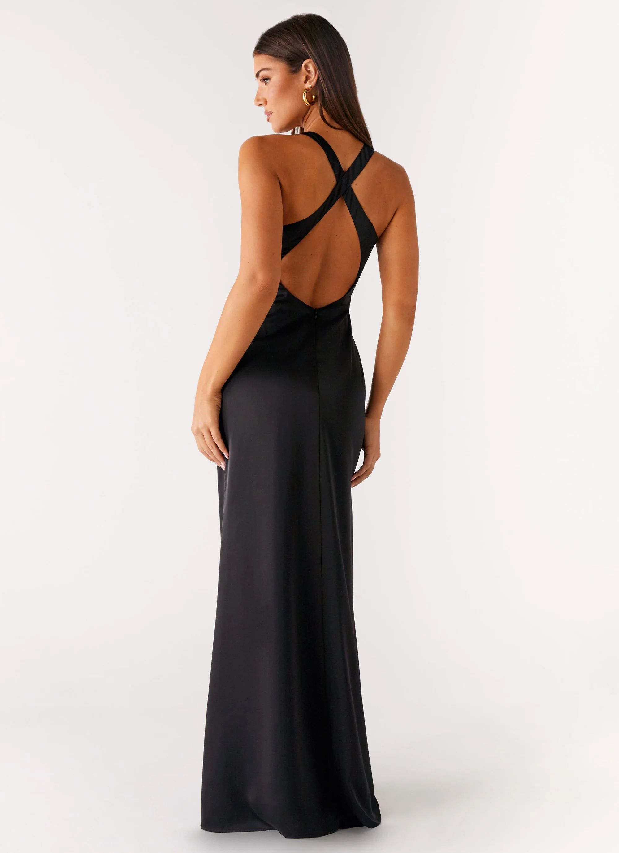 Desi Halterneck Maxi Dress - Black - luluinthesky