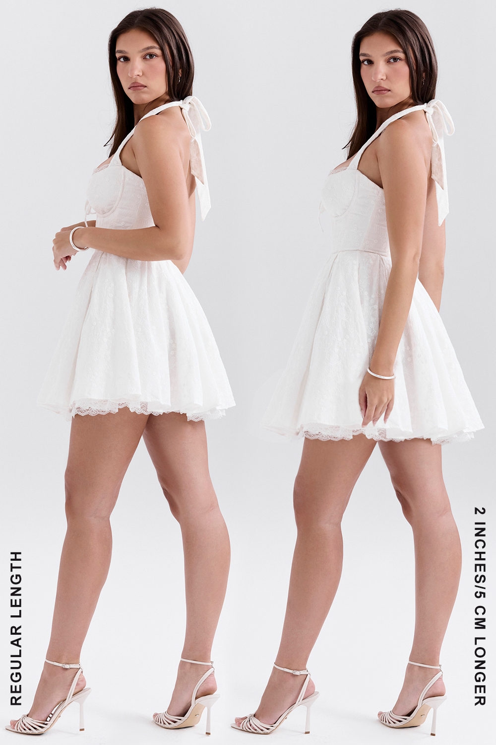 White Broderie Anglais Halter Mini Dress