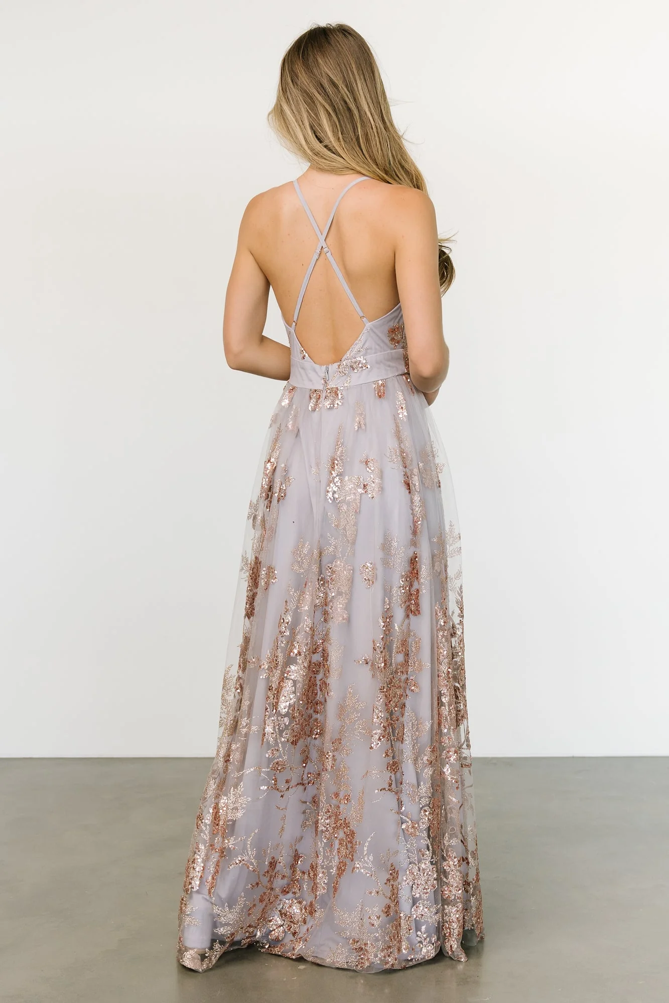 Lucienne Shimmer Maxi Gown | Dusty Lilac + Rose - luluinthesky
