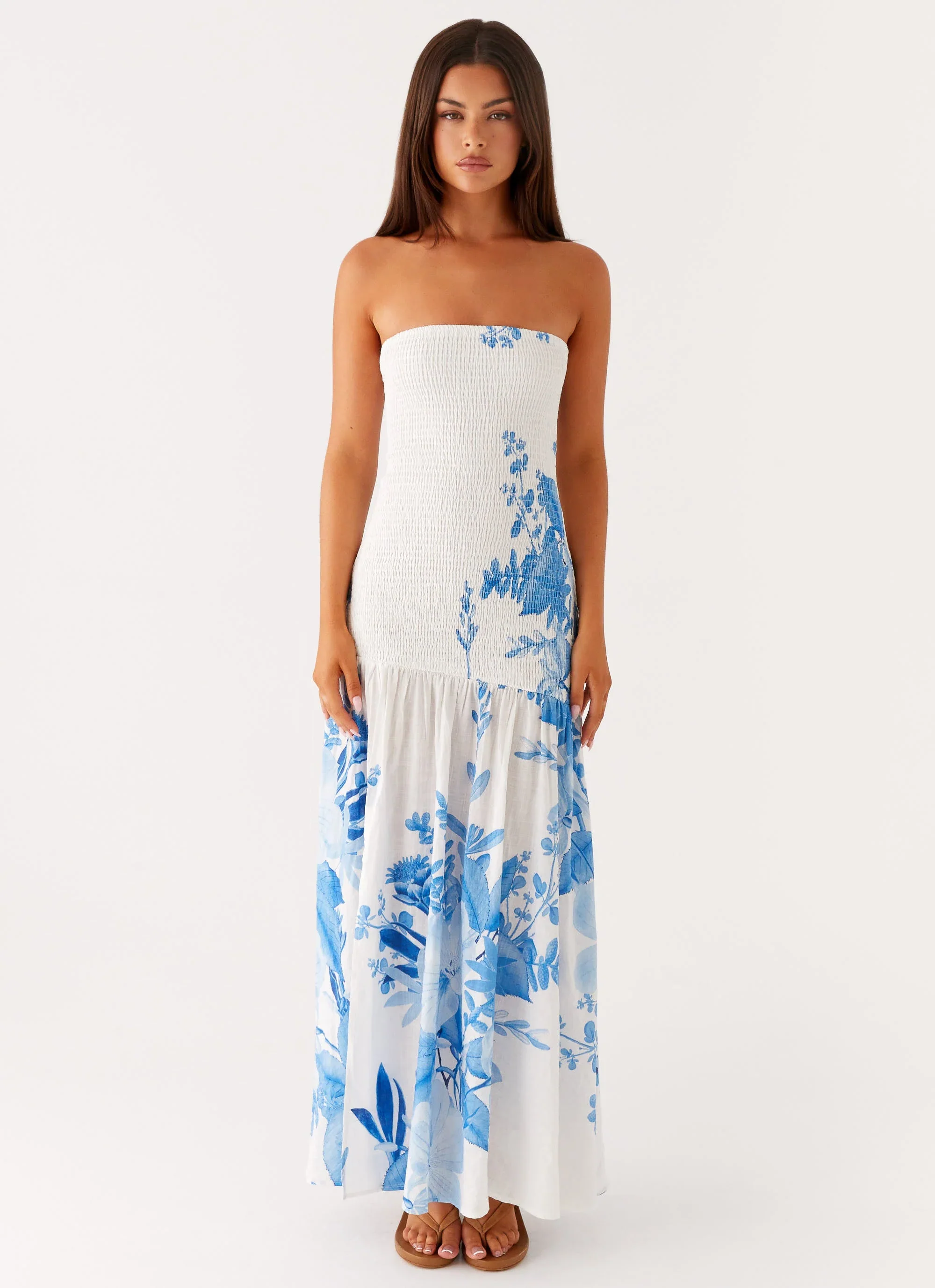 Rebecca Maxi Dress - Blue Floral Print