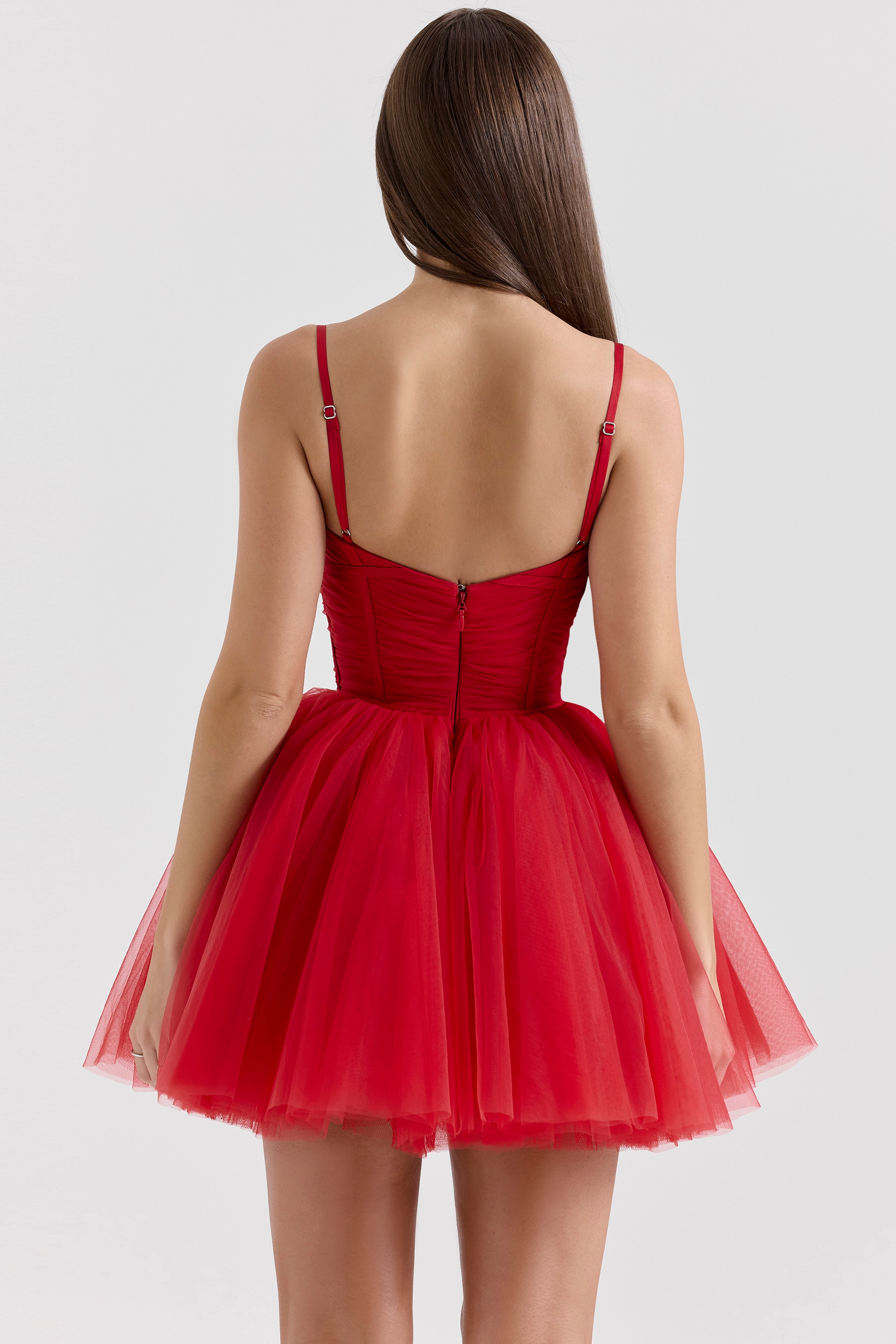 Holly Red Tulle Mini Dress