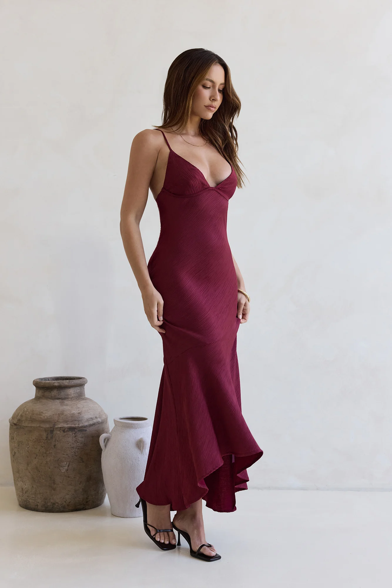 Moving Moments Maxi Dress Burgundy - luluinthesky