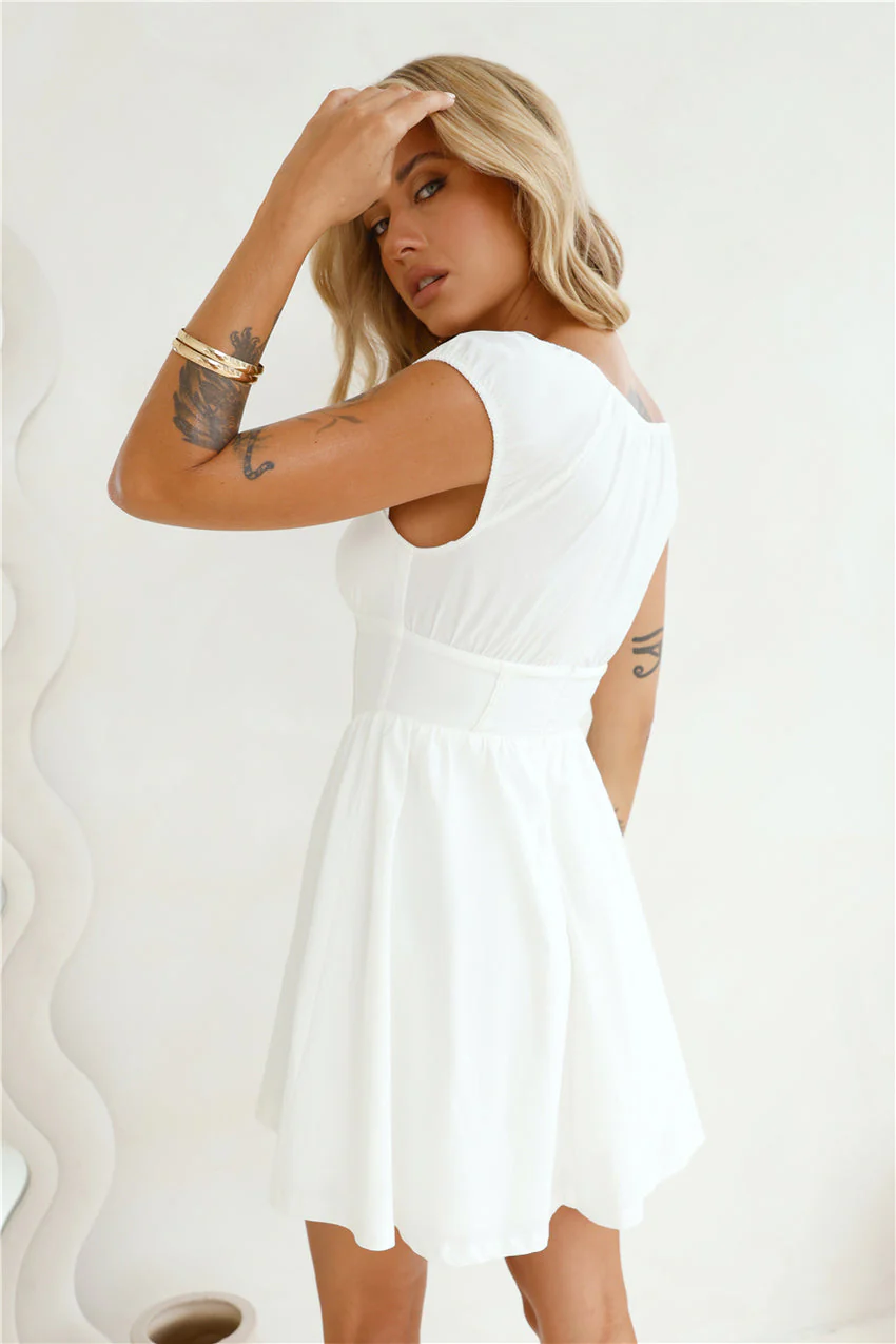Daytime Pageant Mini Dress White - luluinthesky