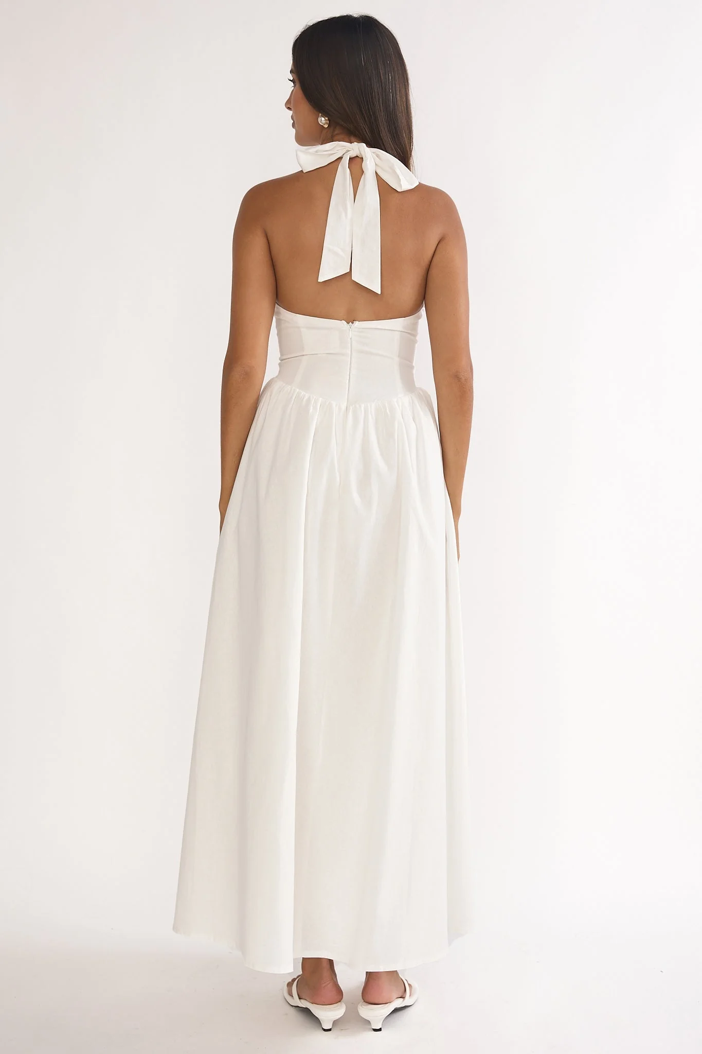 El Corazon High Halterneck Maxi Dress White