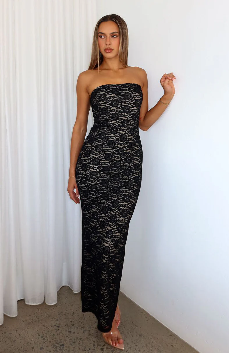 Mad Love Strapless Maxi Dress Black