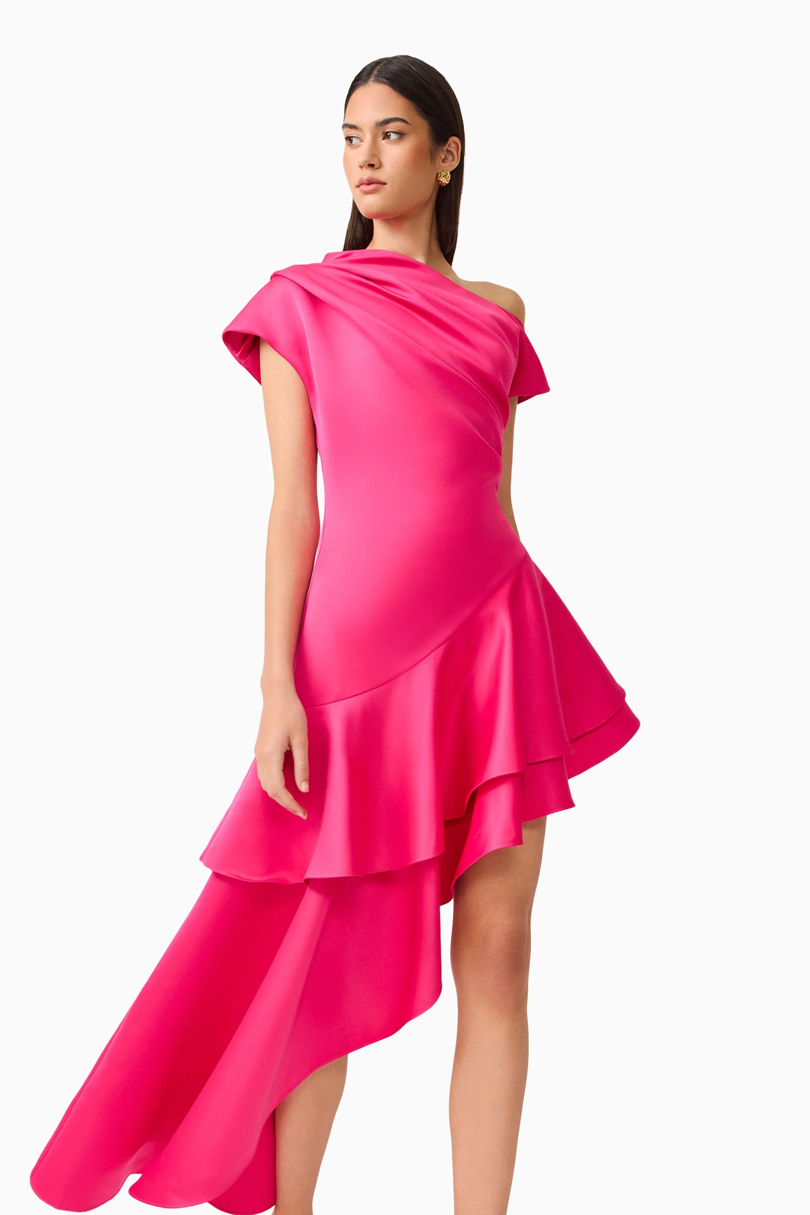 Livia Asymmetrical Gown in Pink