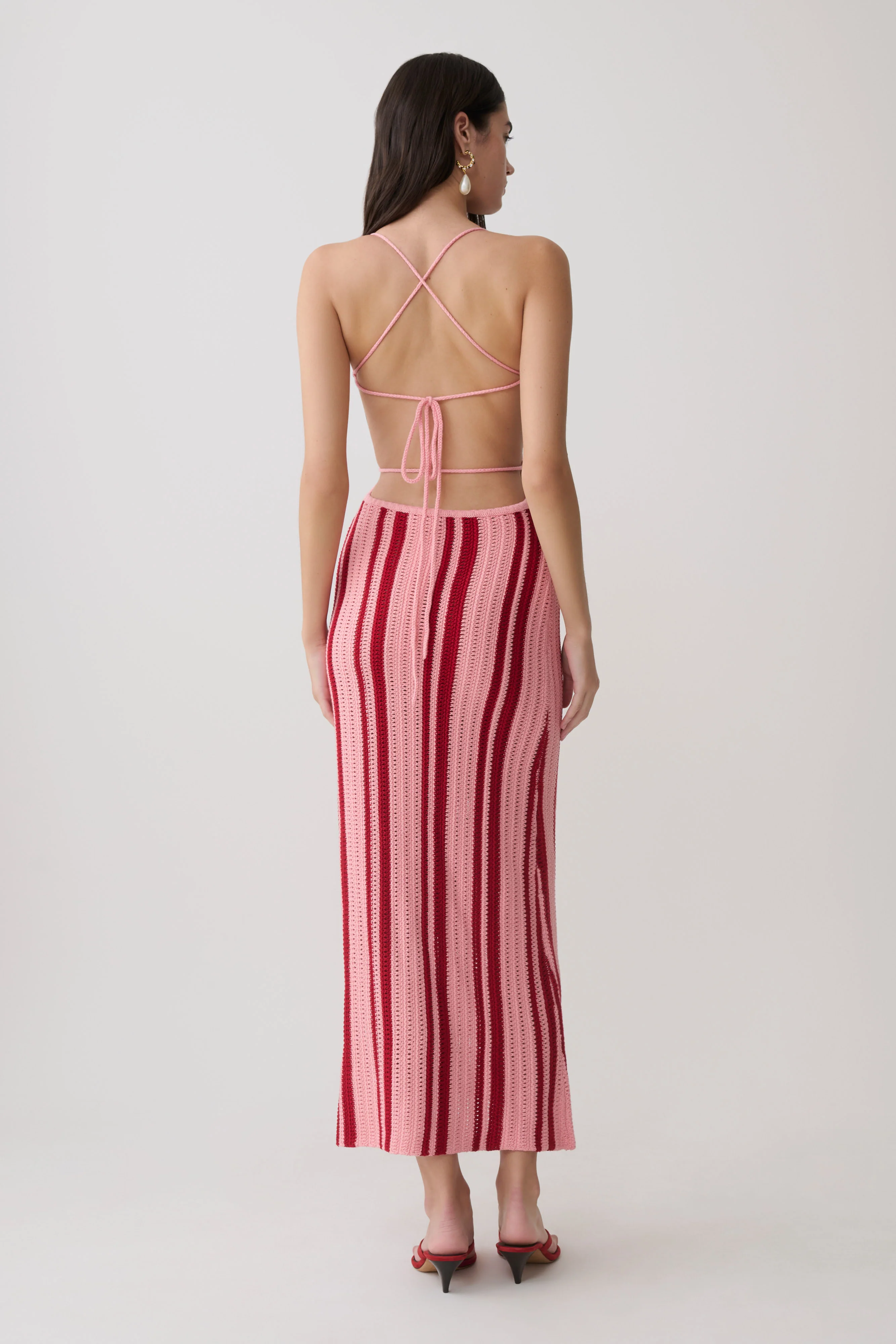 Shepherd Crochet Halter Maxi Dress - Pink