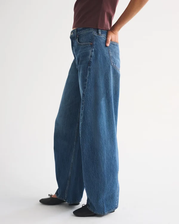 Drapey Rigid High Rise Ultra Barrel Jean - Dark