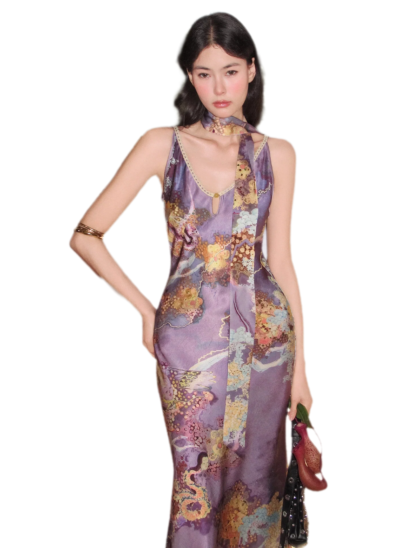 Satin Fishtail Slip Dress