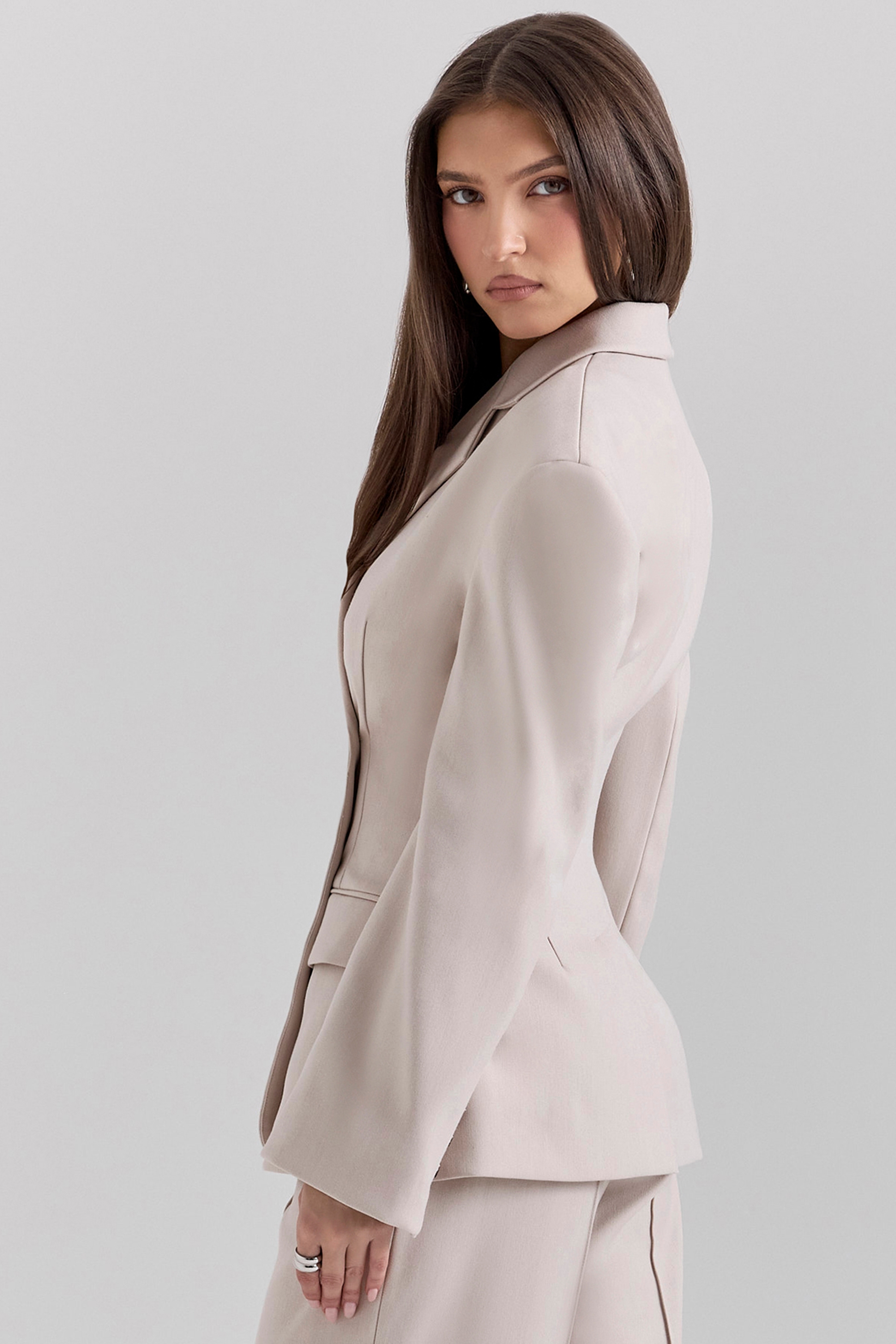 Beige Hourglass Blazer