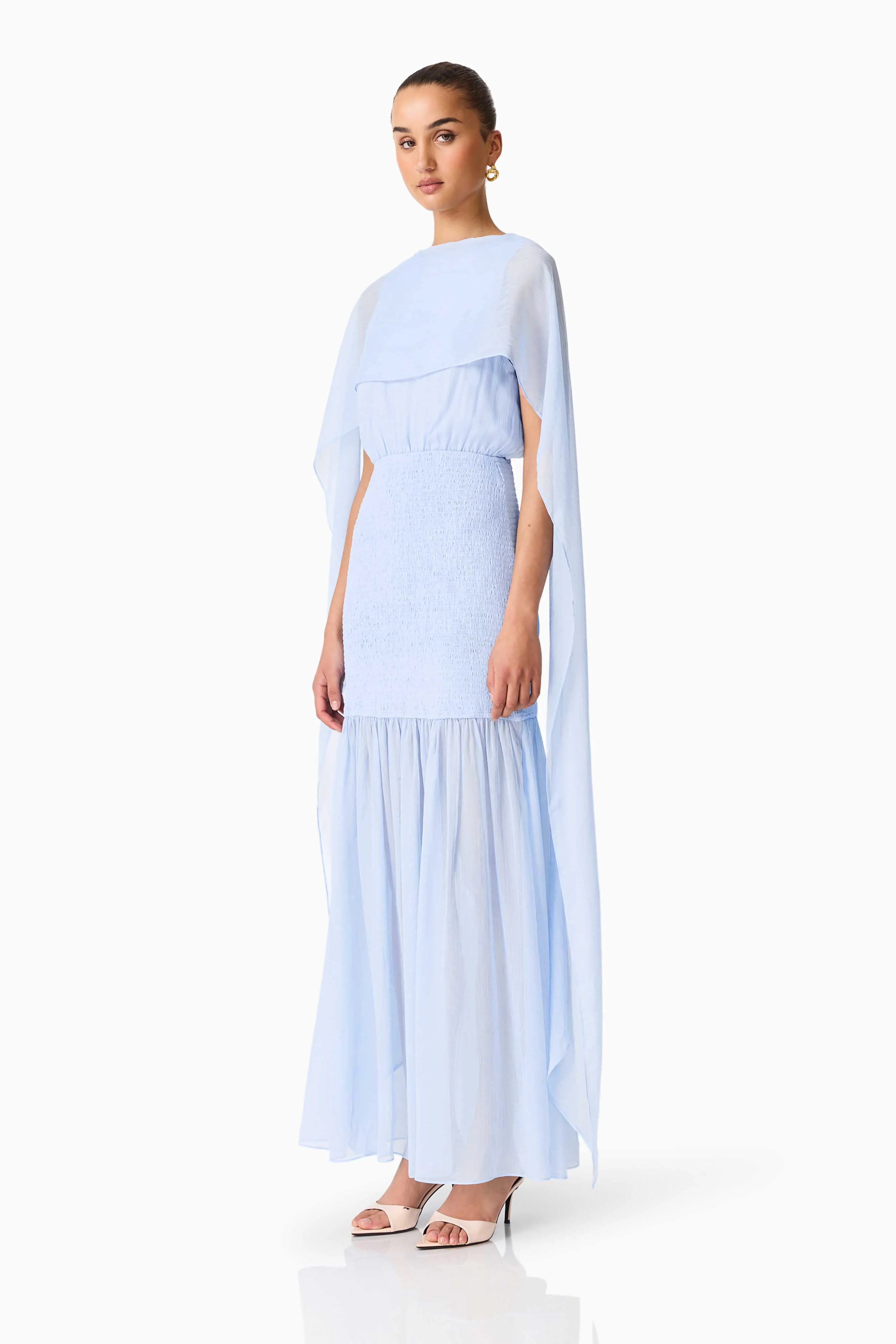 Eliane Cape Gown in Blue