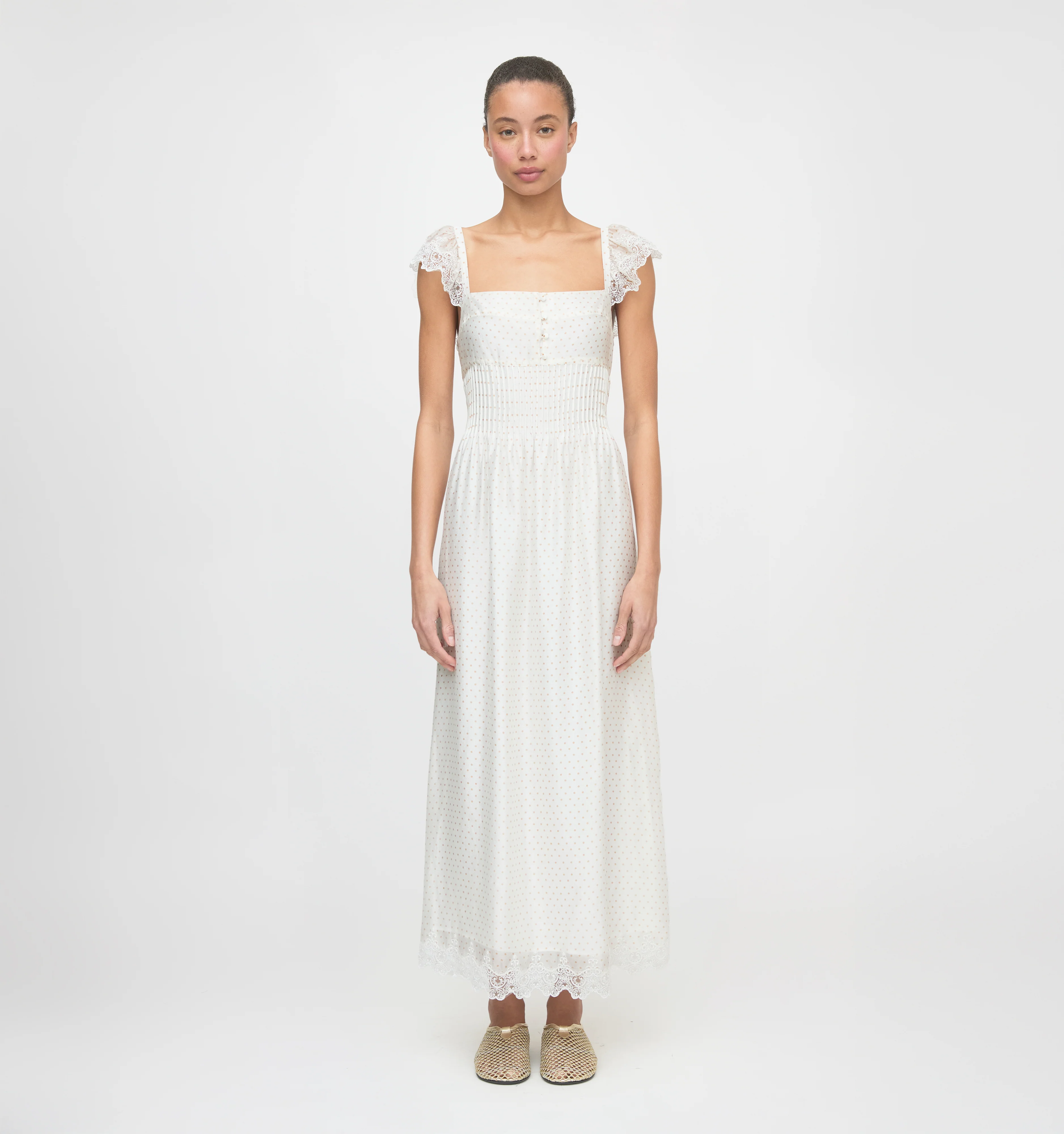 The Beckham Dress - Sand Dot