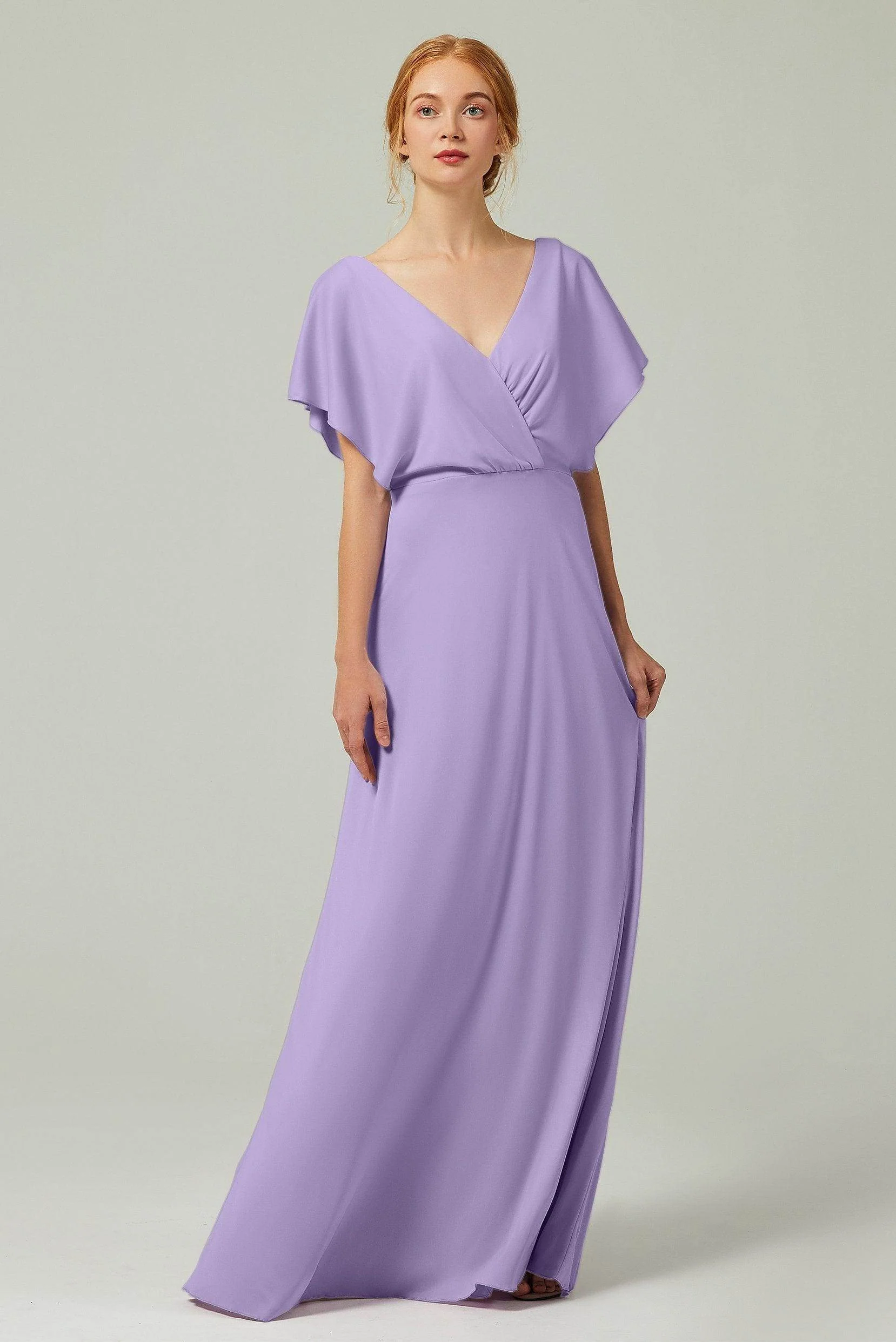 A-Line Floor Length Chiffon Bridesmaid Dress CB0351