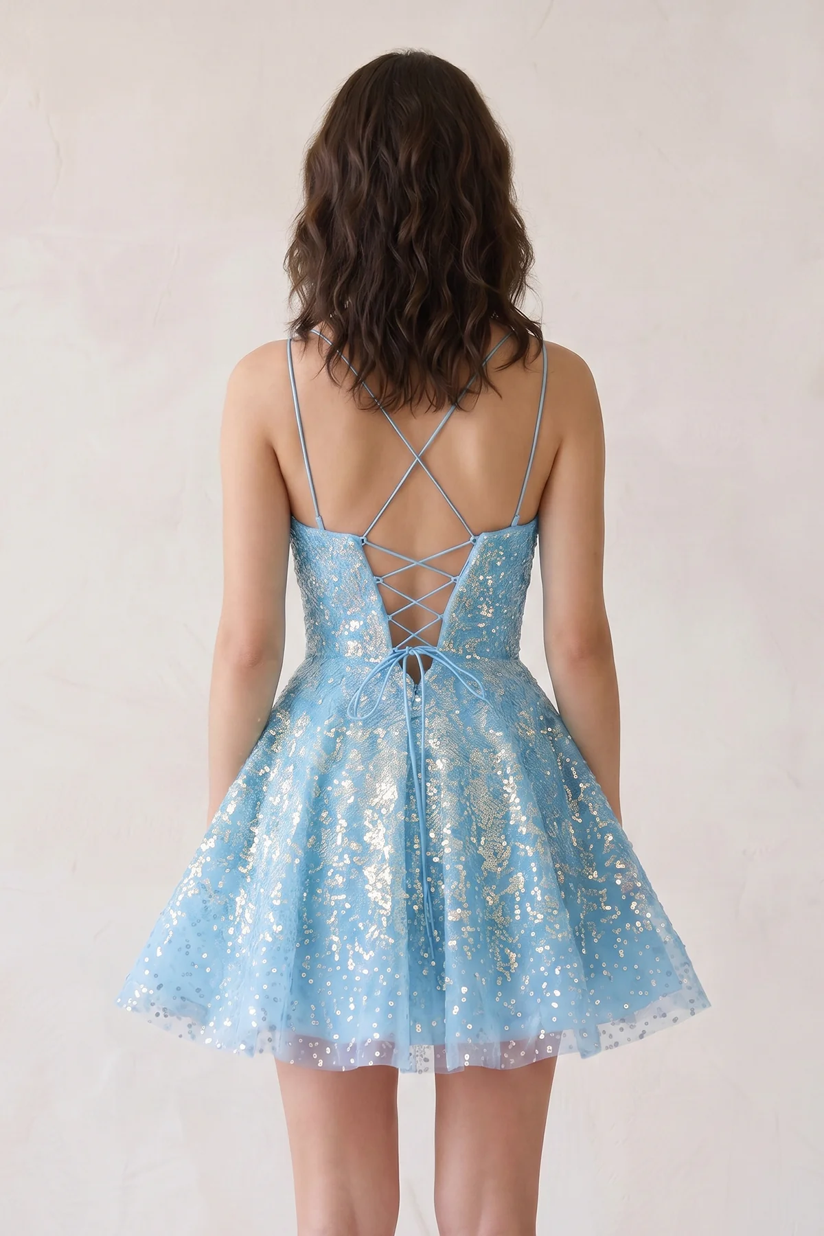 Hot Pink Sequins A-Line Homecoming Dress