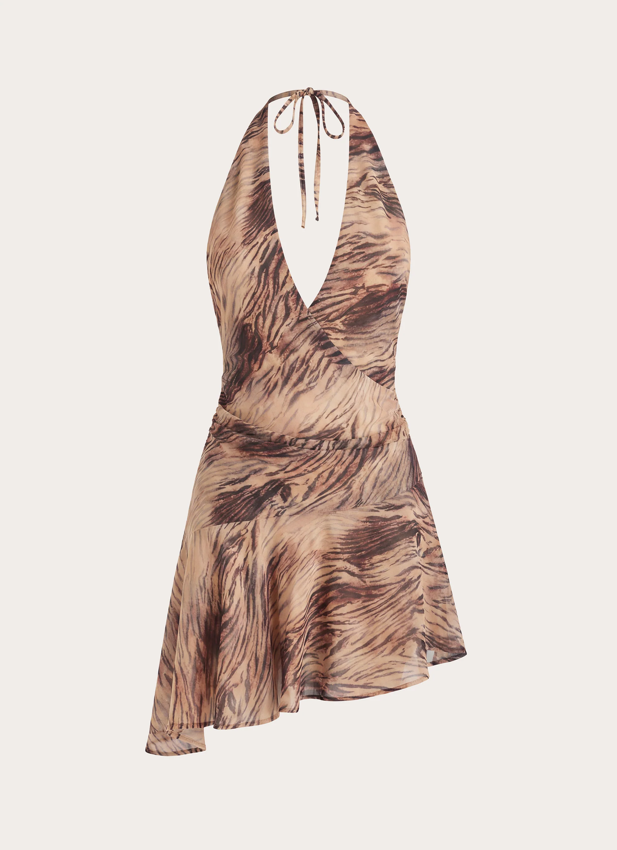 Lanthe Halter Mini Dress - Golden Tiger - luluinthesky