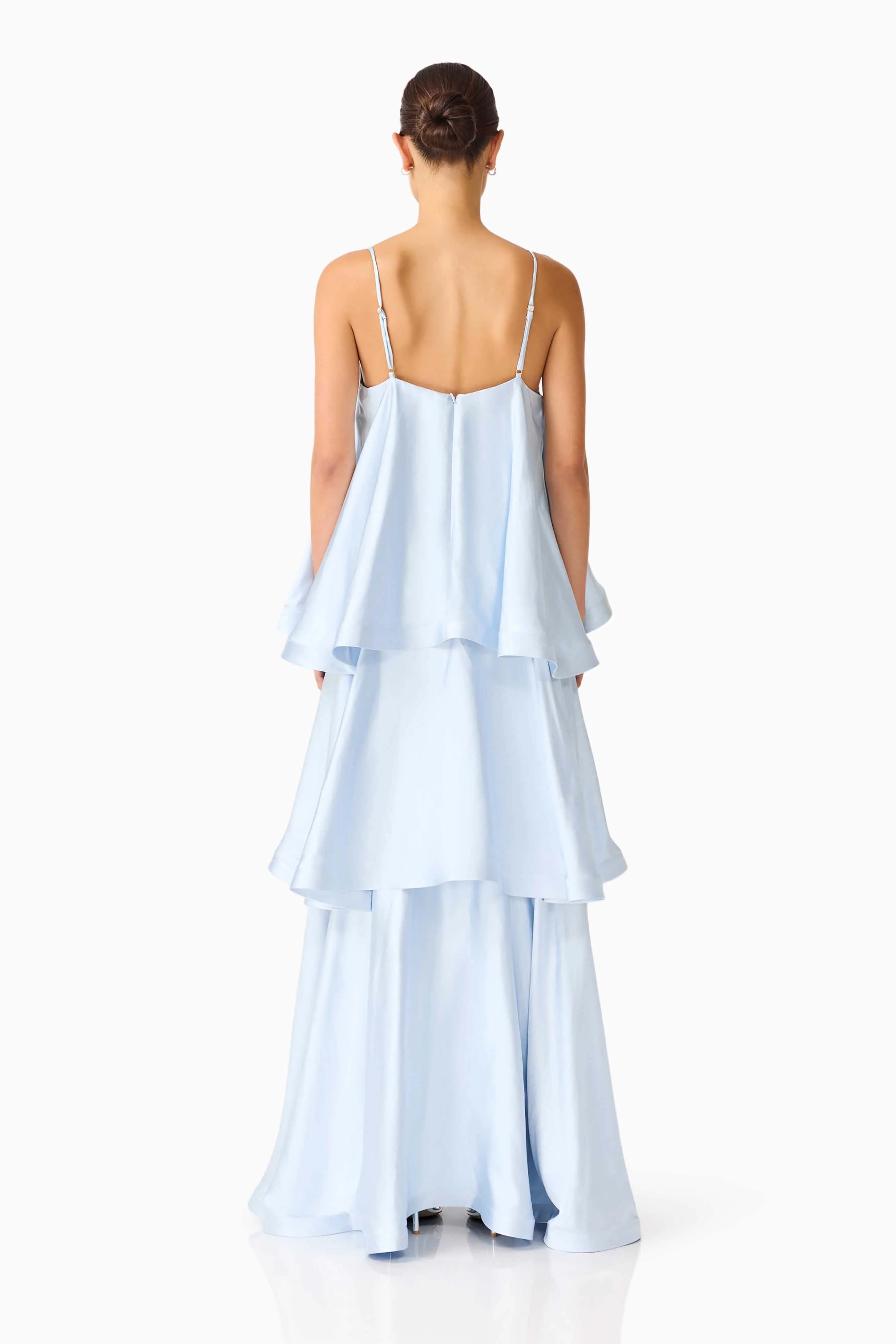Tilly Tiered Maxi Dress in Pale Blue