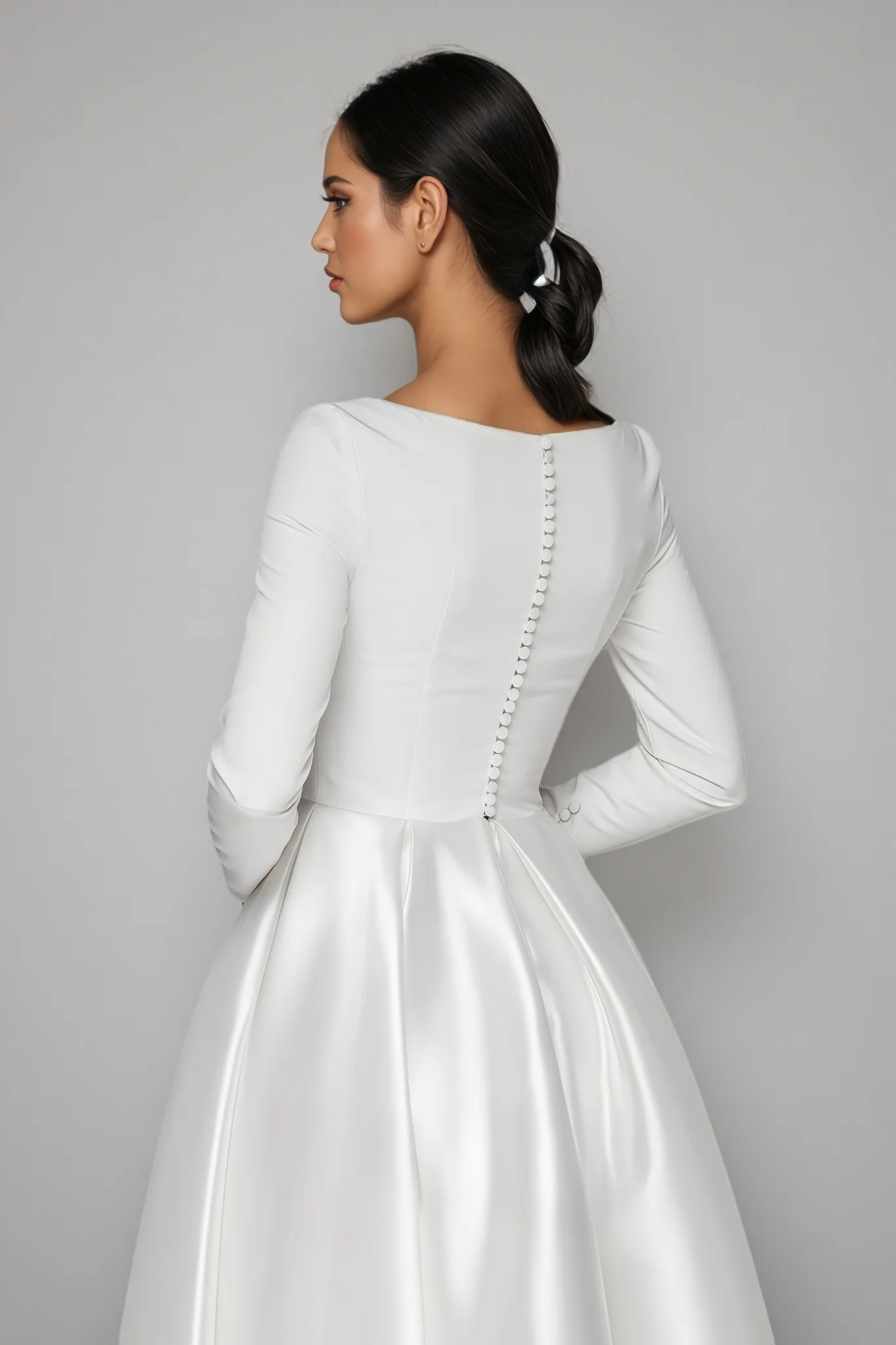 Nalea White Simple Maxi Dress