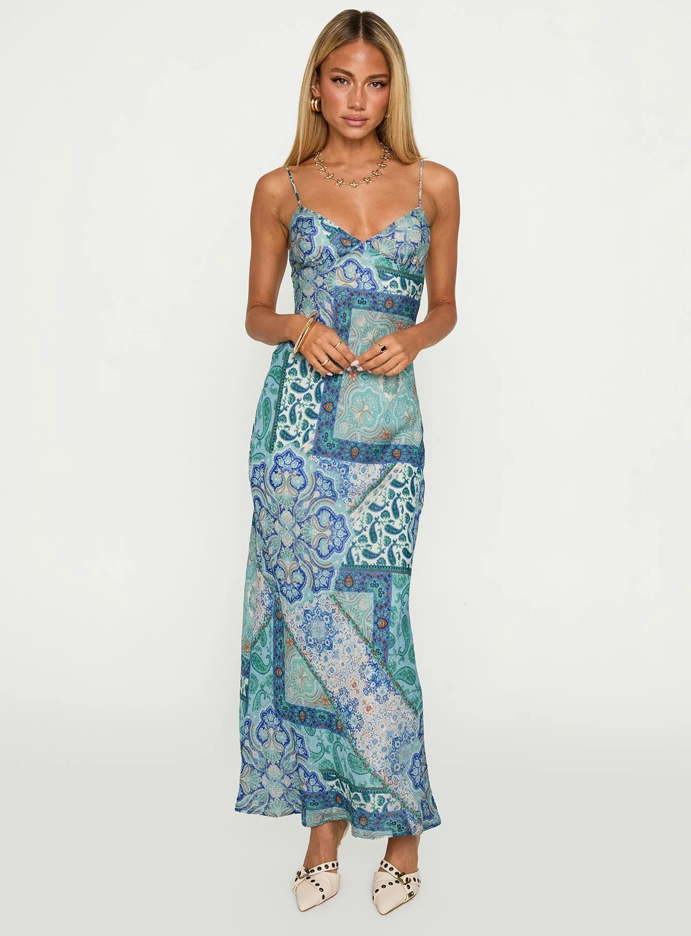 Sugar Plum Maxi Dress Blue Paisley