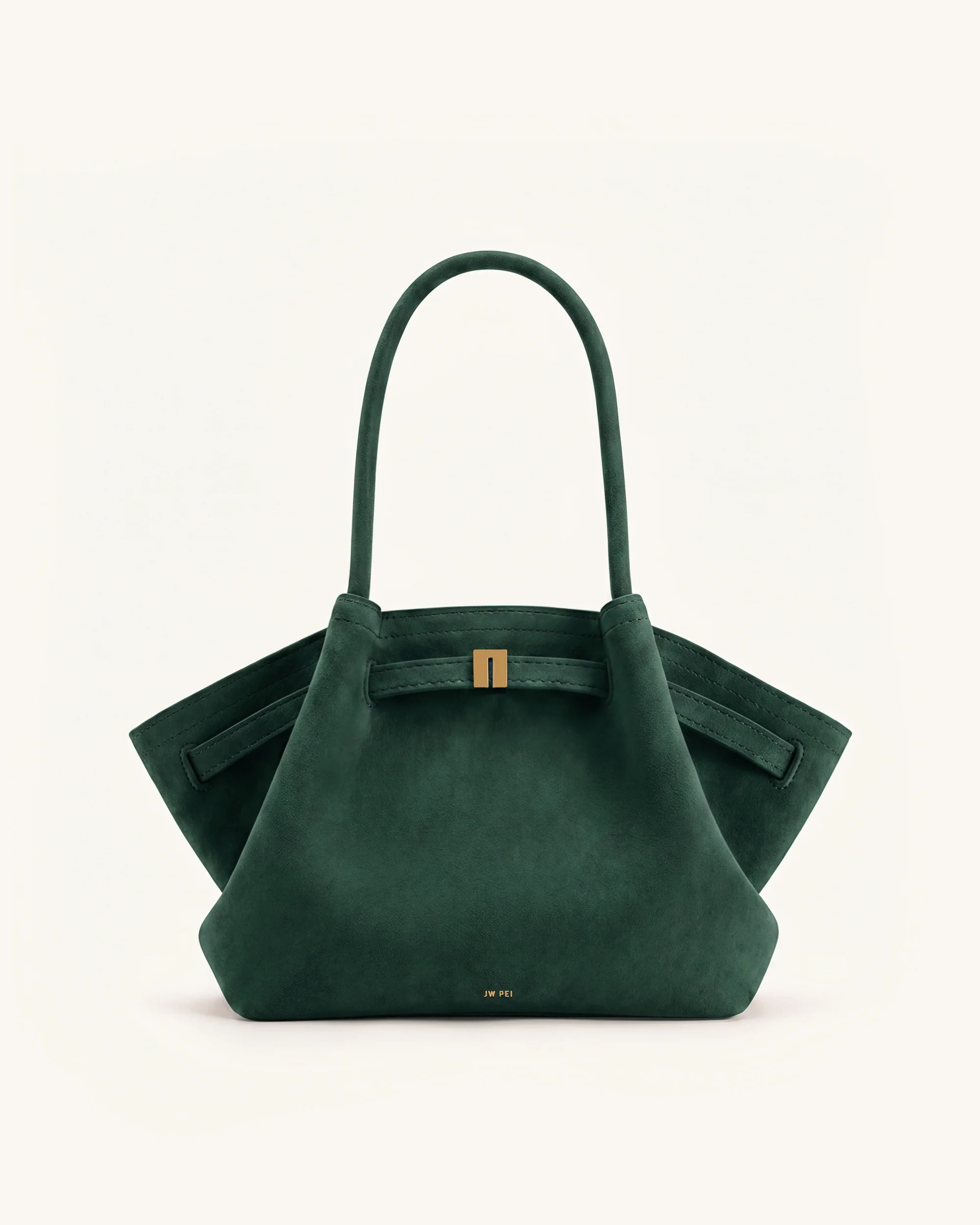 Hana Medium Faux Suede Tote Bag - Forest Green