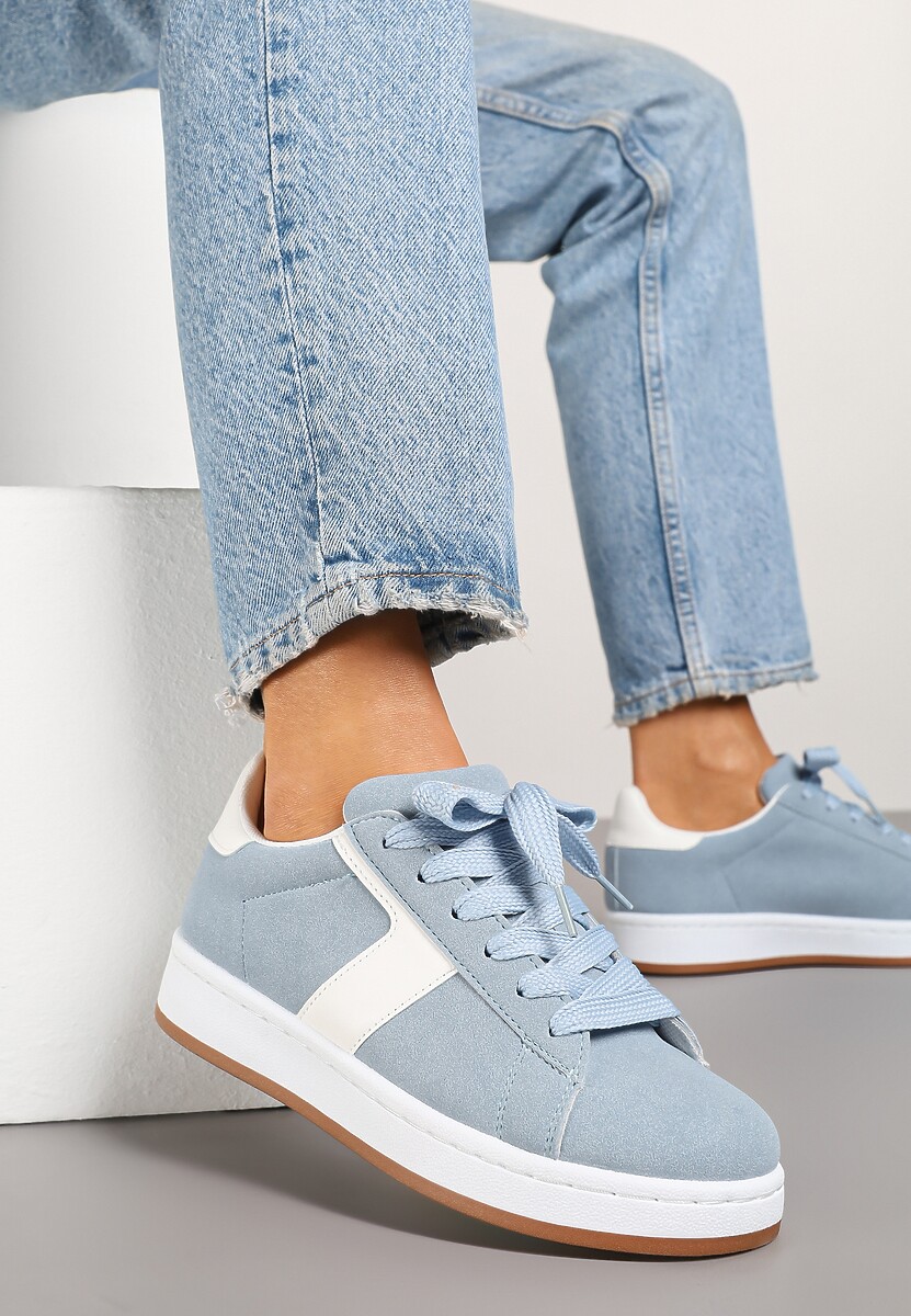 Szare Sneakersy z Geometrycznym Motywem Taniffia