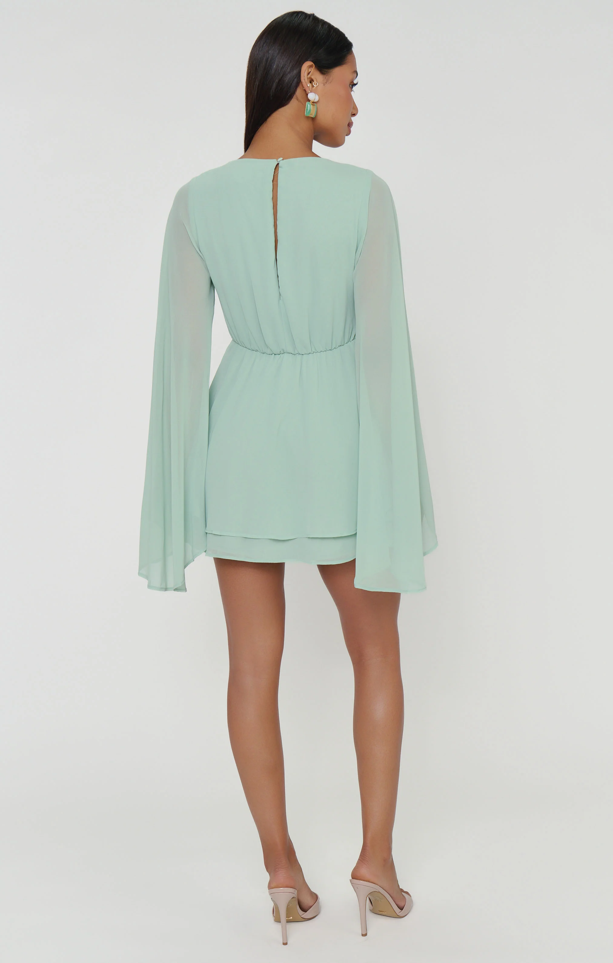Robin Mini Dress ~ Sage Chiffon