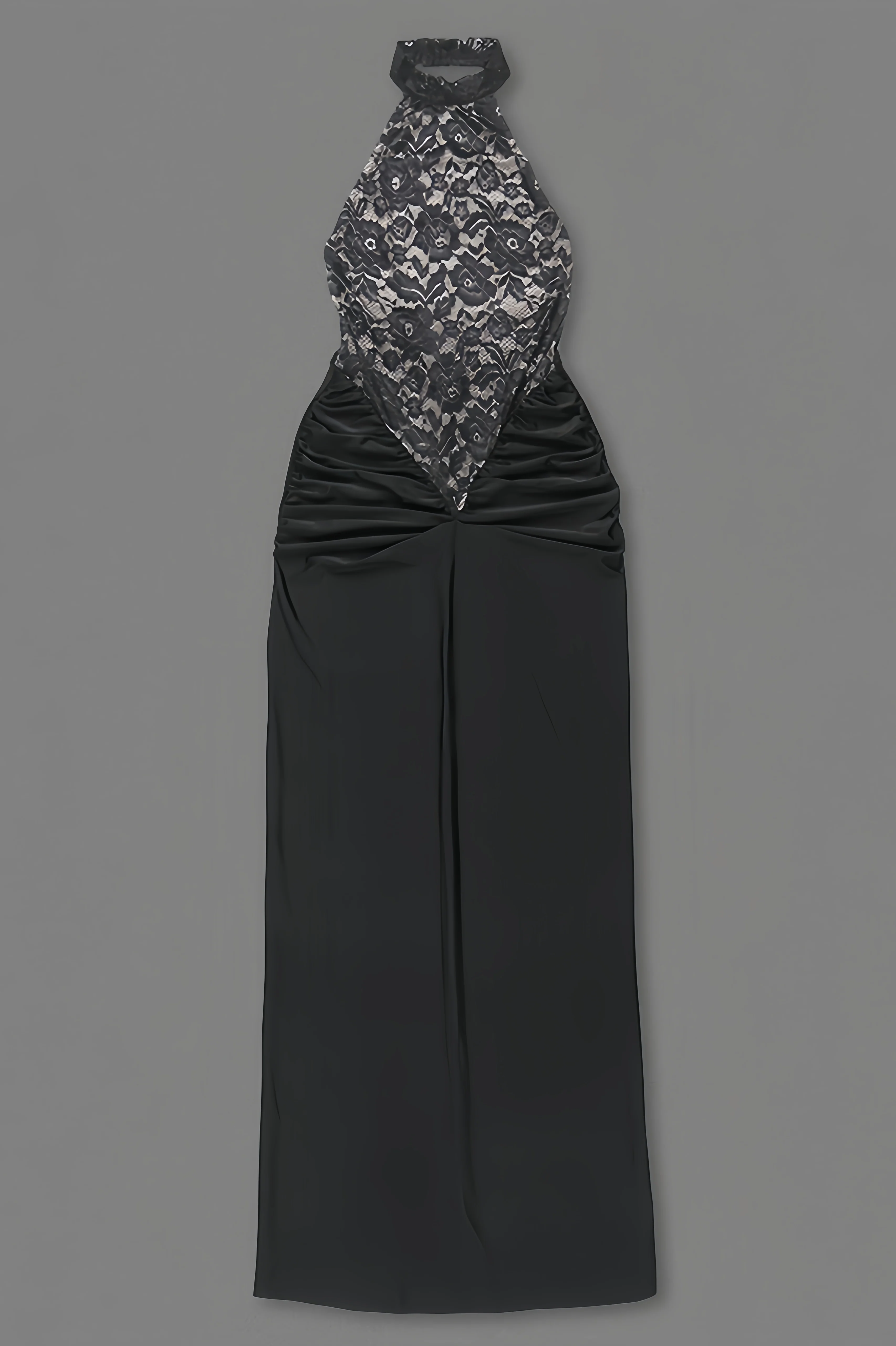 Beli Black Lace Slim Maxi Dress