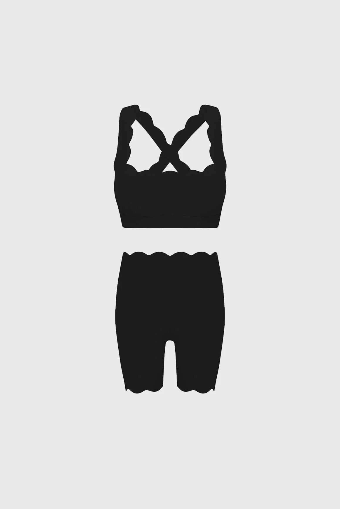 Cross Back Sports Bra & WISKII High-waist Biker Short