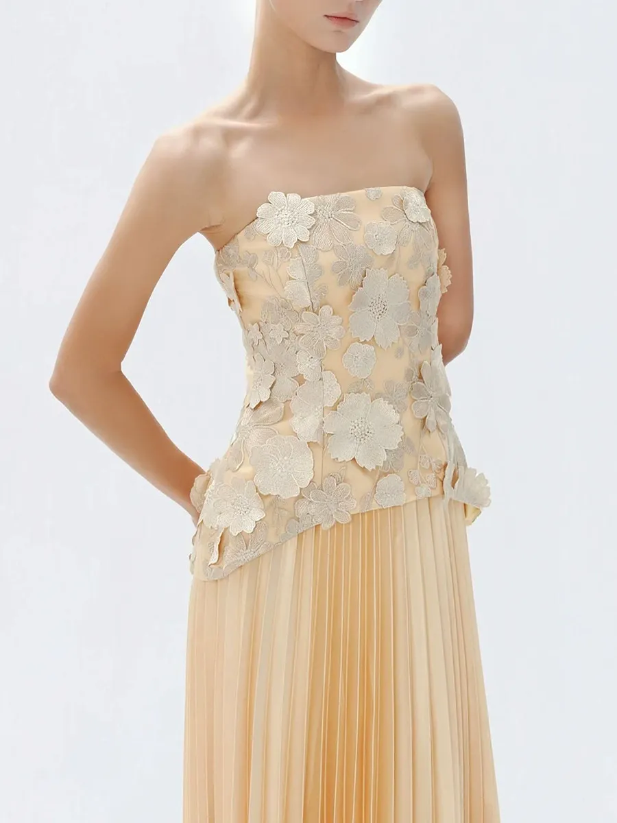 Haley Sleeveless Folds Maxi Dress