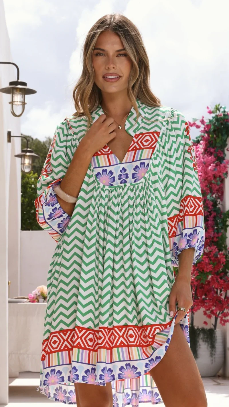 Boheme Mini Dress - Ziggy Print