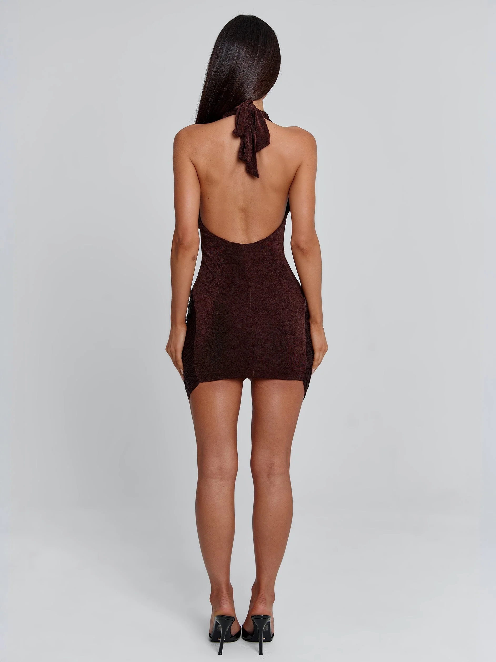 Zephyria Mini Dress Chocolate