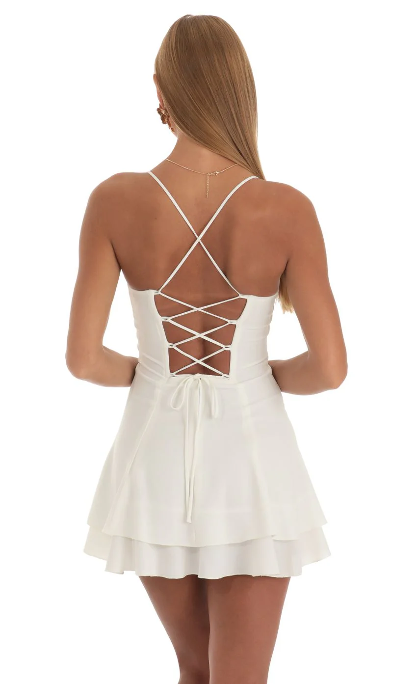 Crepe Dress in White