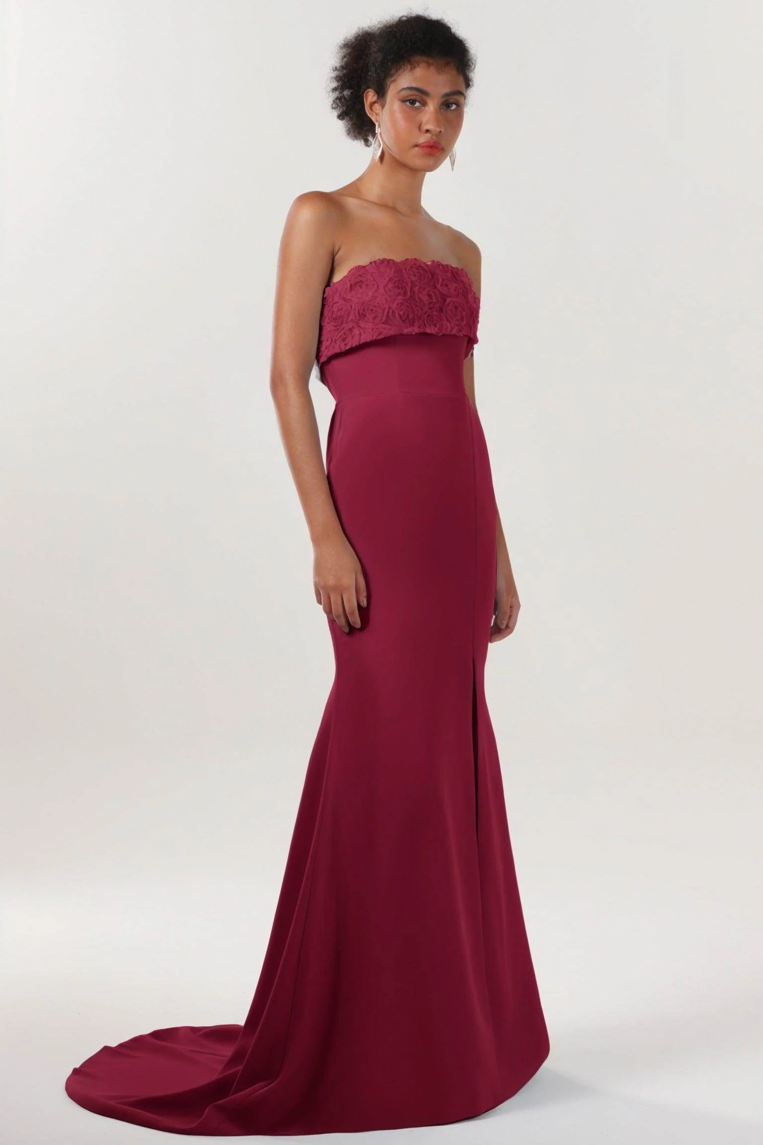 Trumpet-Mermaid Sweep-Brush Train Stretch Crepe Bridesmaid Dress CS0591BM