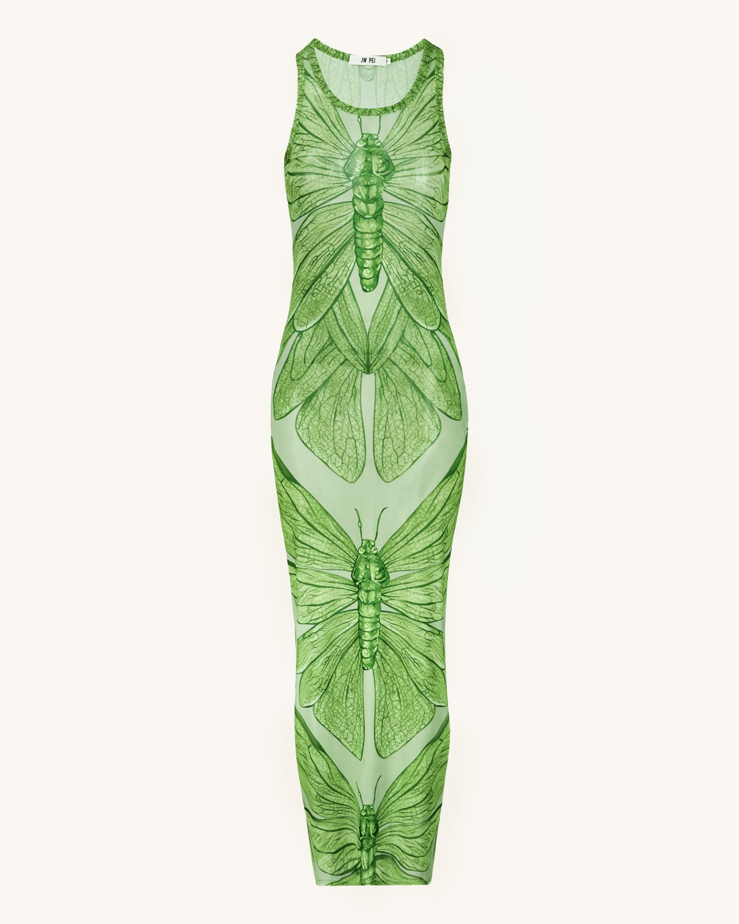 Dragonfly Axis Tank Mesh Dress - Green - FASHION NOB