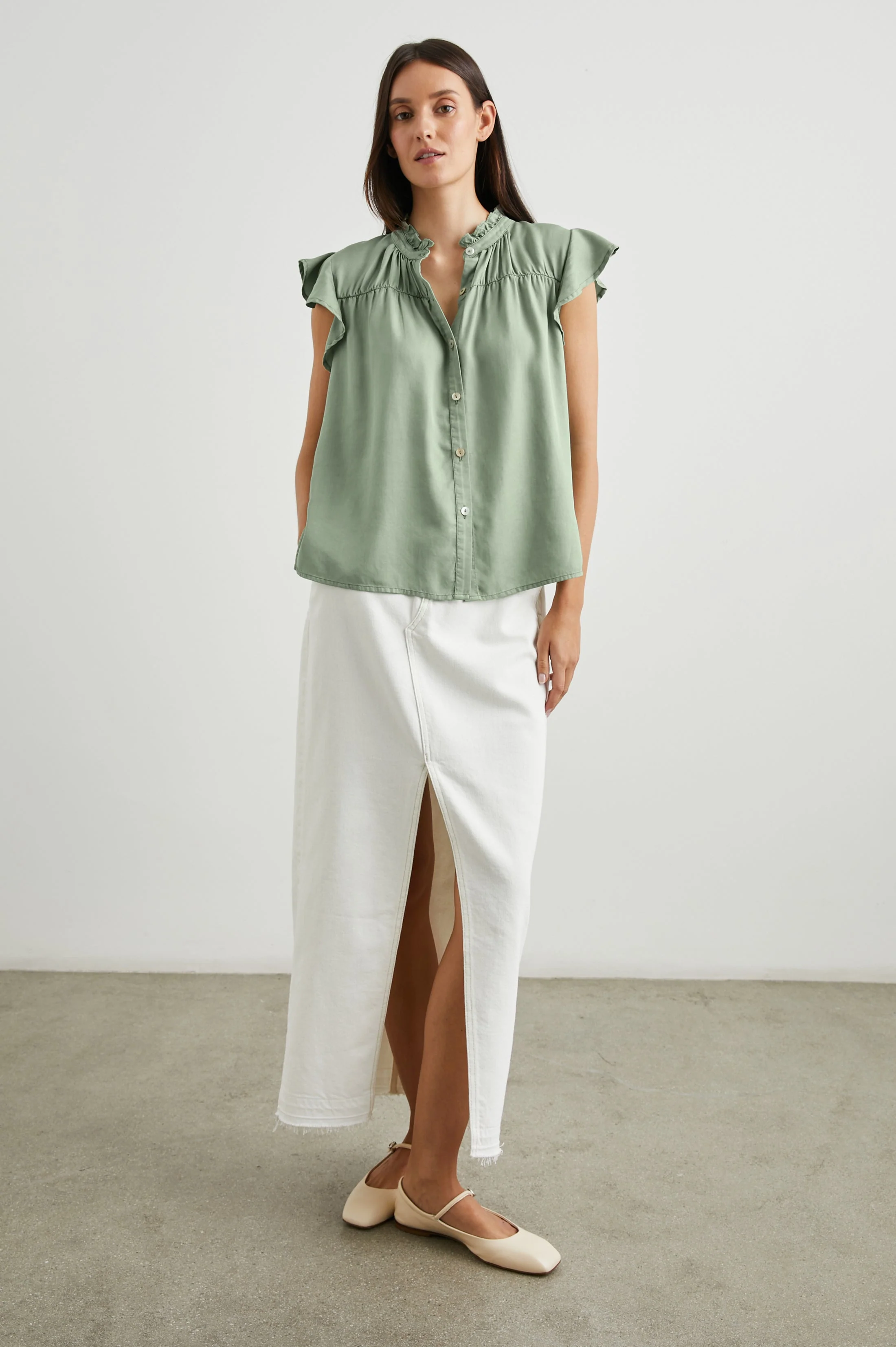 Ruthie Top - Sage Denim